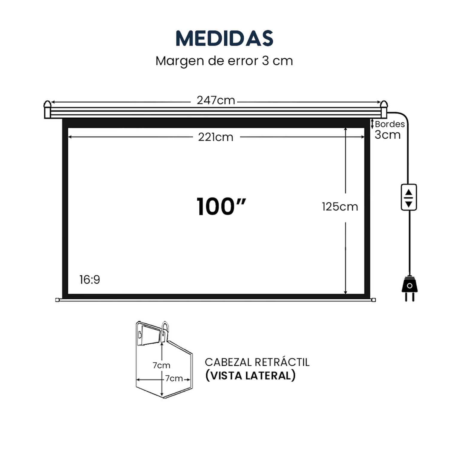 ECRAN ELÉCTRICO EVOX DE 100 PULGADAS 16:9 CON PANTALLA RETRÁCTIL AUTOMÁTICA - 4