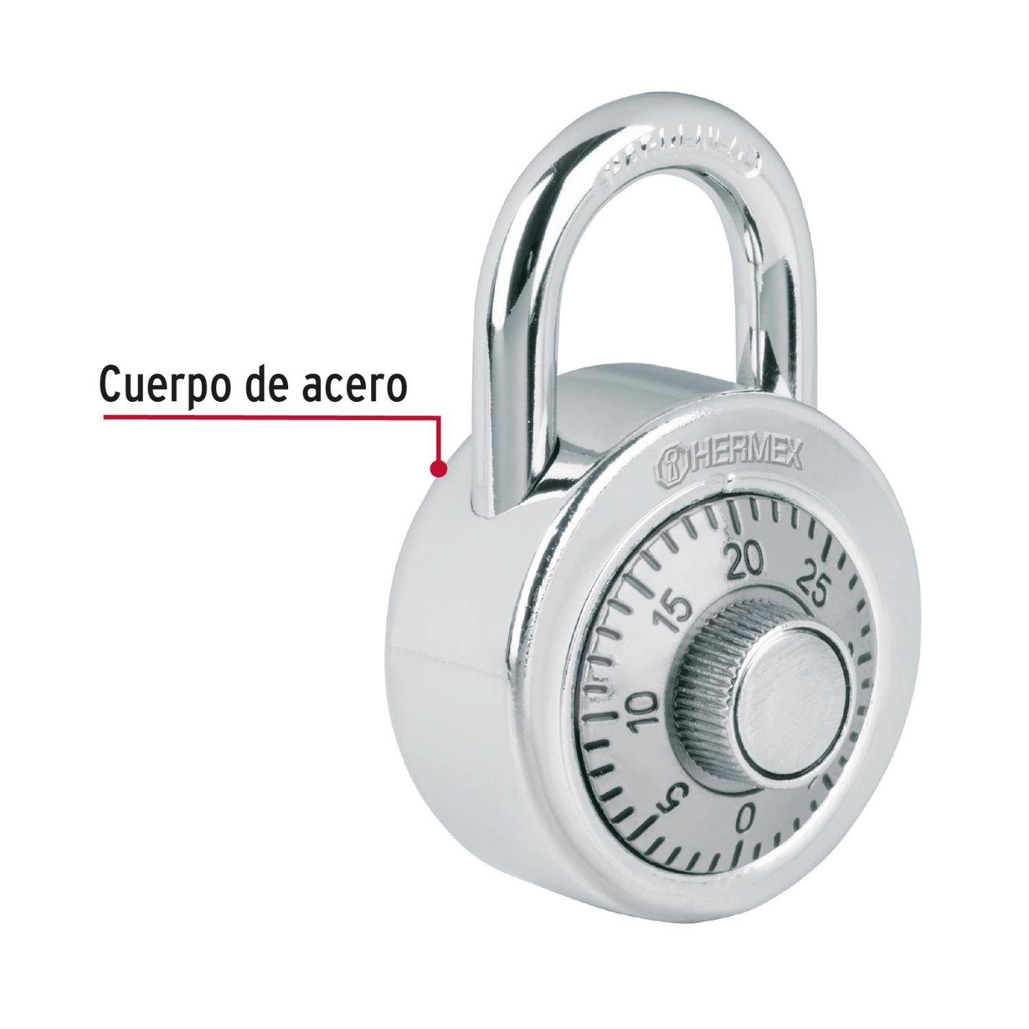 CANDADO DE COMBINACIÓN CON DISCO HERMEX BASIC CD-50CP - 2
