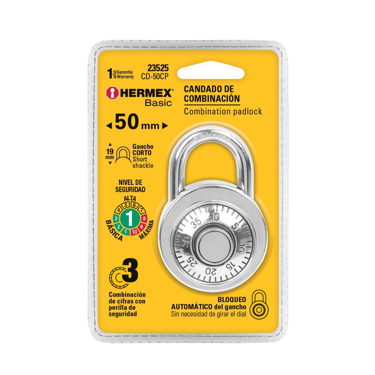 CANDADO DE COMBINACIÓN CON DISCO HERMEX BASIC CD-50CP - 6