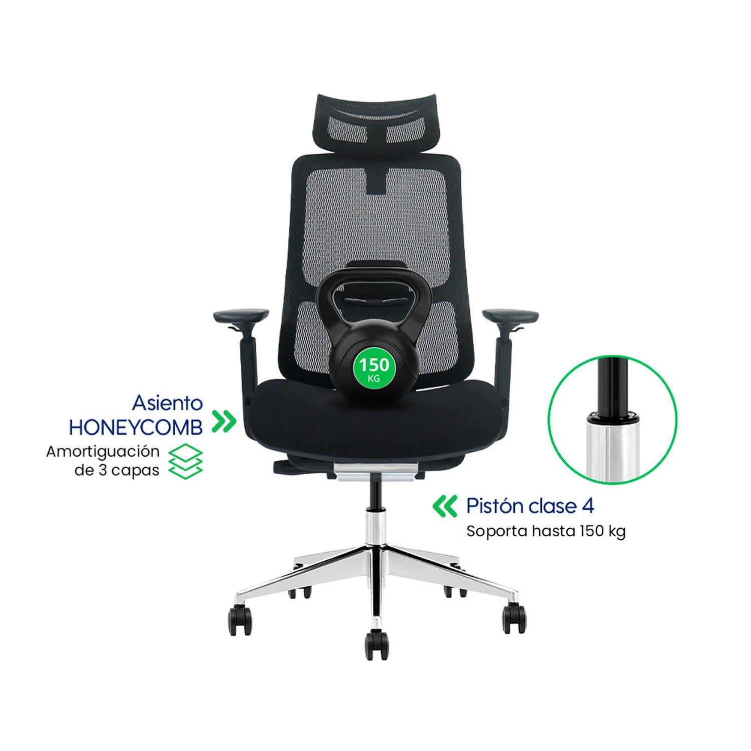 SILLA DE OFICINA ERGONÓMICA EVOX SC24 CON RESPALDO AJUSTABLE Y ASIENTO DESLIZANTE - 7