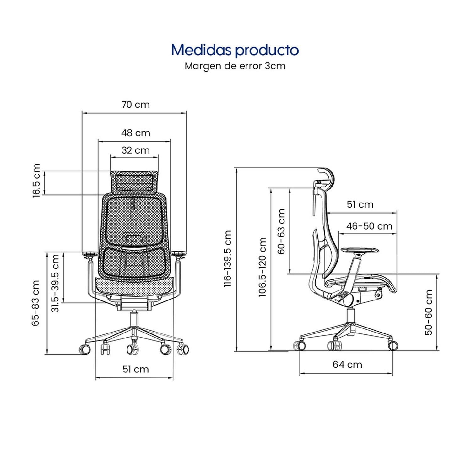 SILLA DE OFICINA ERGONÓMICA EVOX SC24 CON RESPALDO AJUSTABLE Y ASIENTO DESLIZANTE - 9