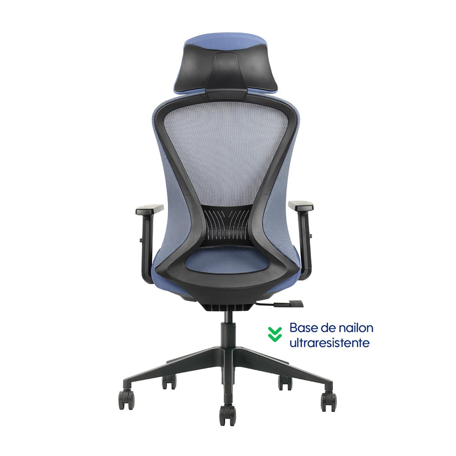 SILLA DE OFICINA ERGONÓMICA EVOX GK2 AZUL CON LUMBAR AJUSTABLE Y RECLINABLE 120 - 7
