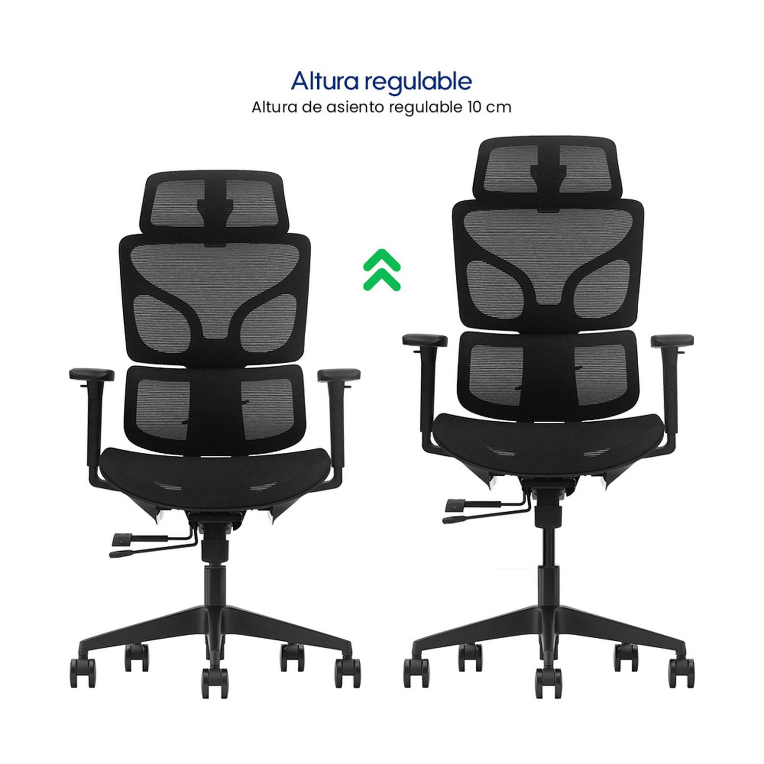 SILLA DE OFICINA ERGONÓMICA PROFESIONAL EVOX FC17 FULL MESH CON SOPORTE LUMBAR Y BRAZOS 3D - 3