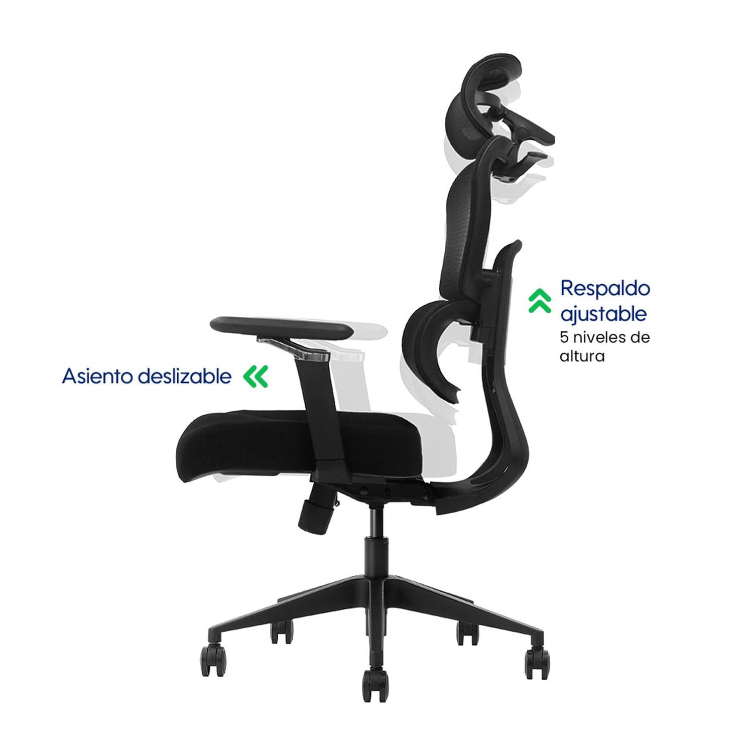 SILLA DE OFICINA ERGONÓMICA EVOX NC19 CON BRAZOS 5D Y SOPORTE LUMBAR DINÁMICO - 4