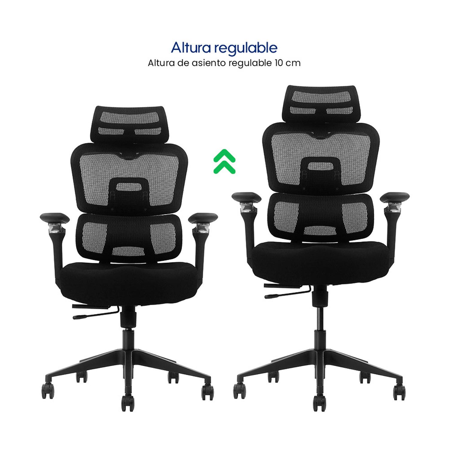 SILLA DE OFICINA ERGONÓMICA EVOX NC19 CON BRAZOS 5D Y SOPORTE LUMBAR DINÁMICO - 8