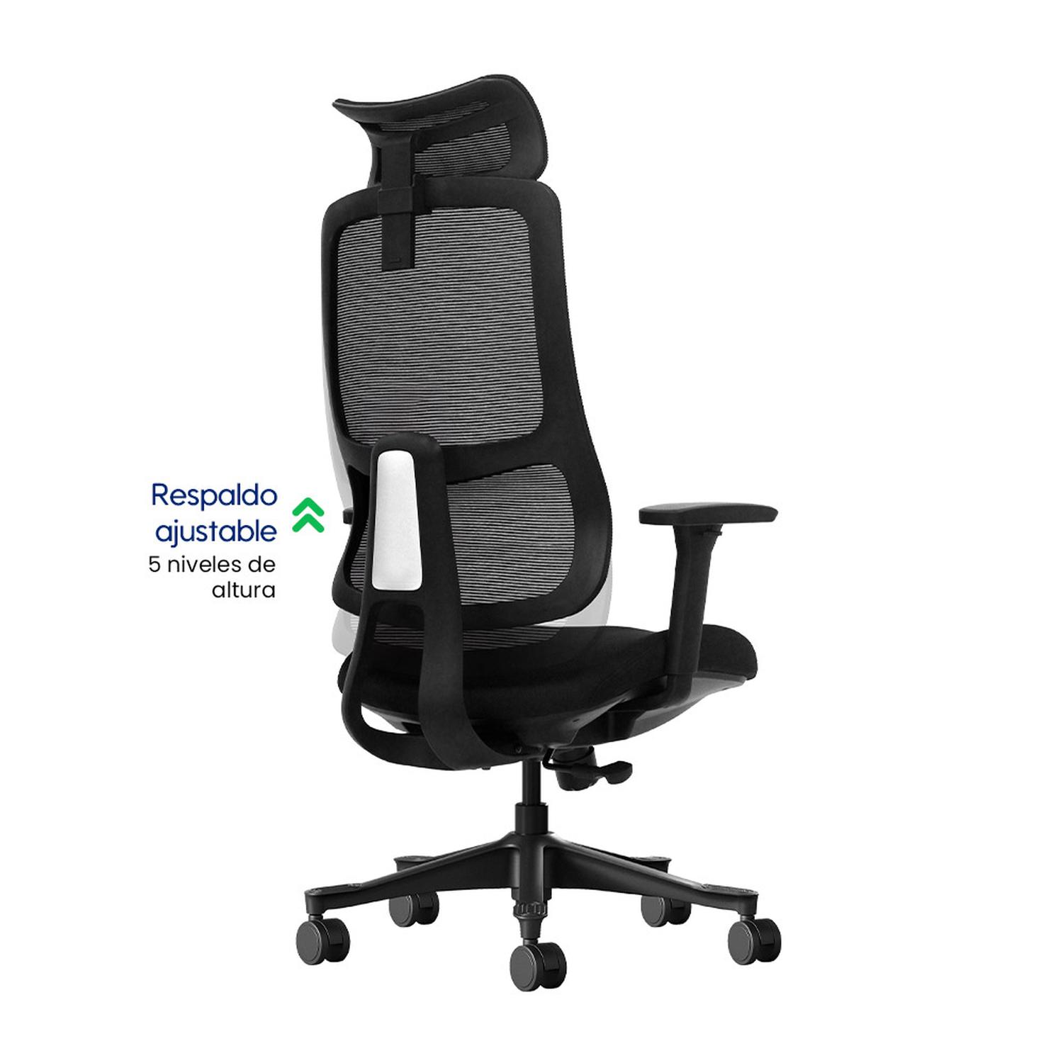 SILLA DE OFICINA ERGONÓMICA EVOX DC20 CON RESPALDO AJUSTABLE Y BRAZOS 3D - 5