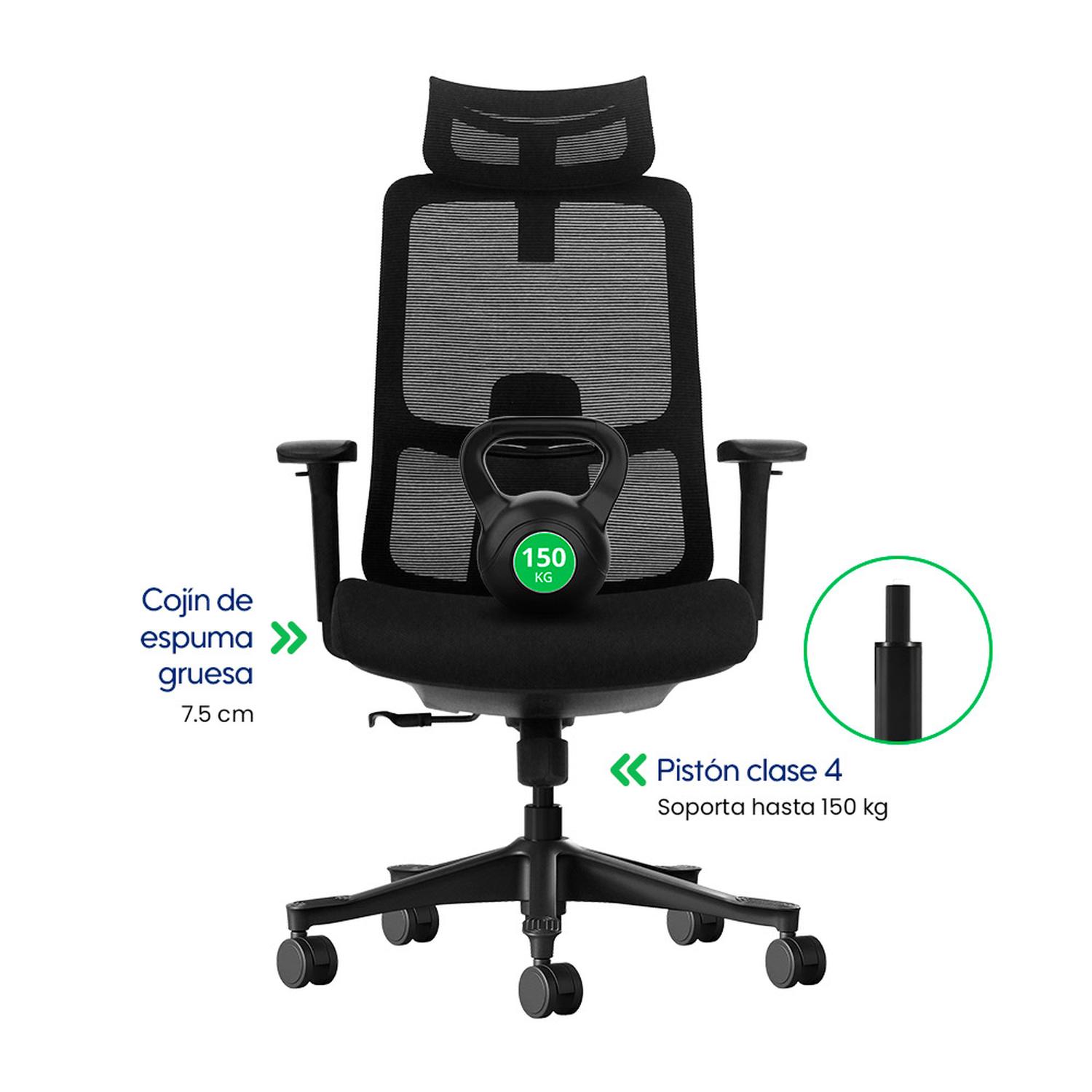 SILLA DE OFICINA ERGONÓMICA EVOX DC20 CON RESPALDO AJUSTABLE Y BRAZOS 3D - 7