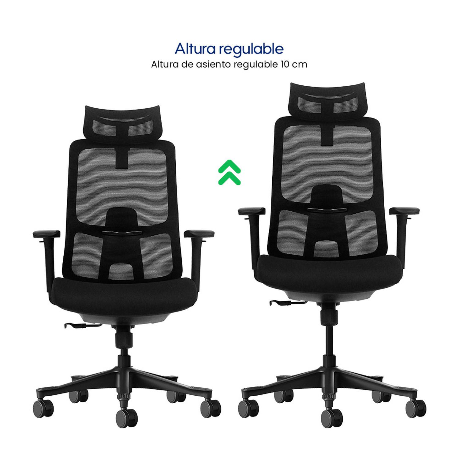 SILLA DE OFICINA ERGONÓMICA EVOX DC20 CON RESPALDO AJUSTABLE Y BRAZOS 3D - 8