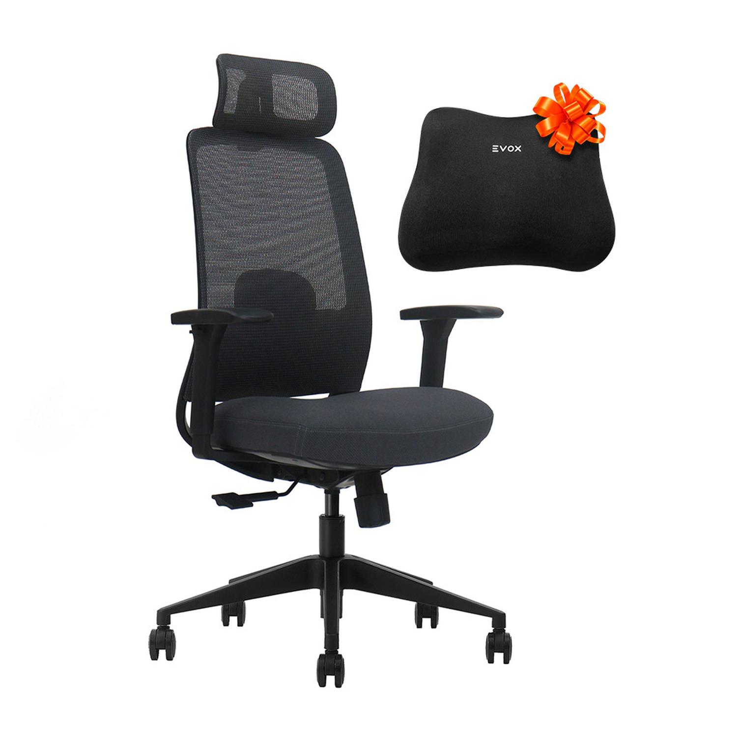 SILLA DE OFICINA ERGONÓMICA PROFESIONAL EVOX PC21 CON SOPORTE LUMBAR AJUSTABLE Y BRAZOS 3D - 1
