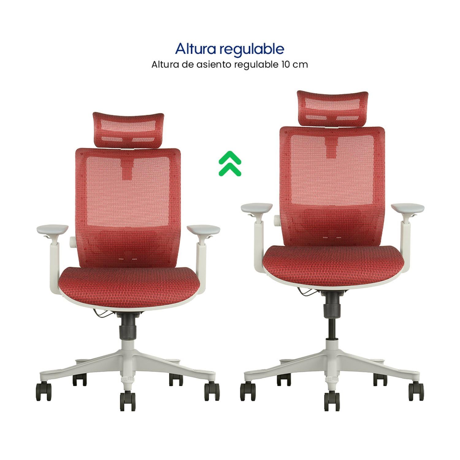 SILLA DE OFICINA ERGONÓMICA EVOX SM6-GH DE MALLA CON SOPORTE LUMBAR AJUSTABLE Y BRAZOS 3D - 3