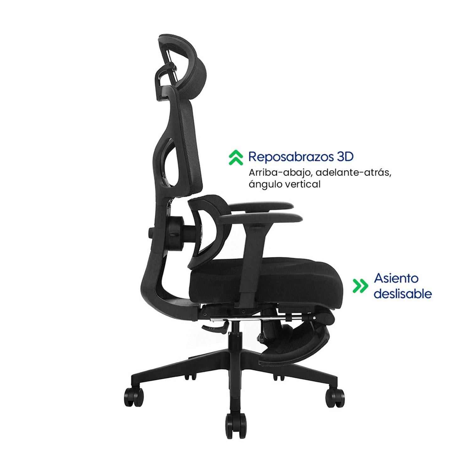 SILLA DE OFICINA ERGONÓMICA EVOX GT5-R CON DOBLE SOPORTE LUMBAR Y REPOSAPIÉS - 6