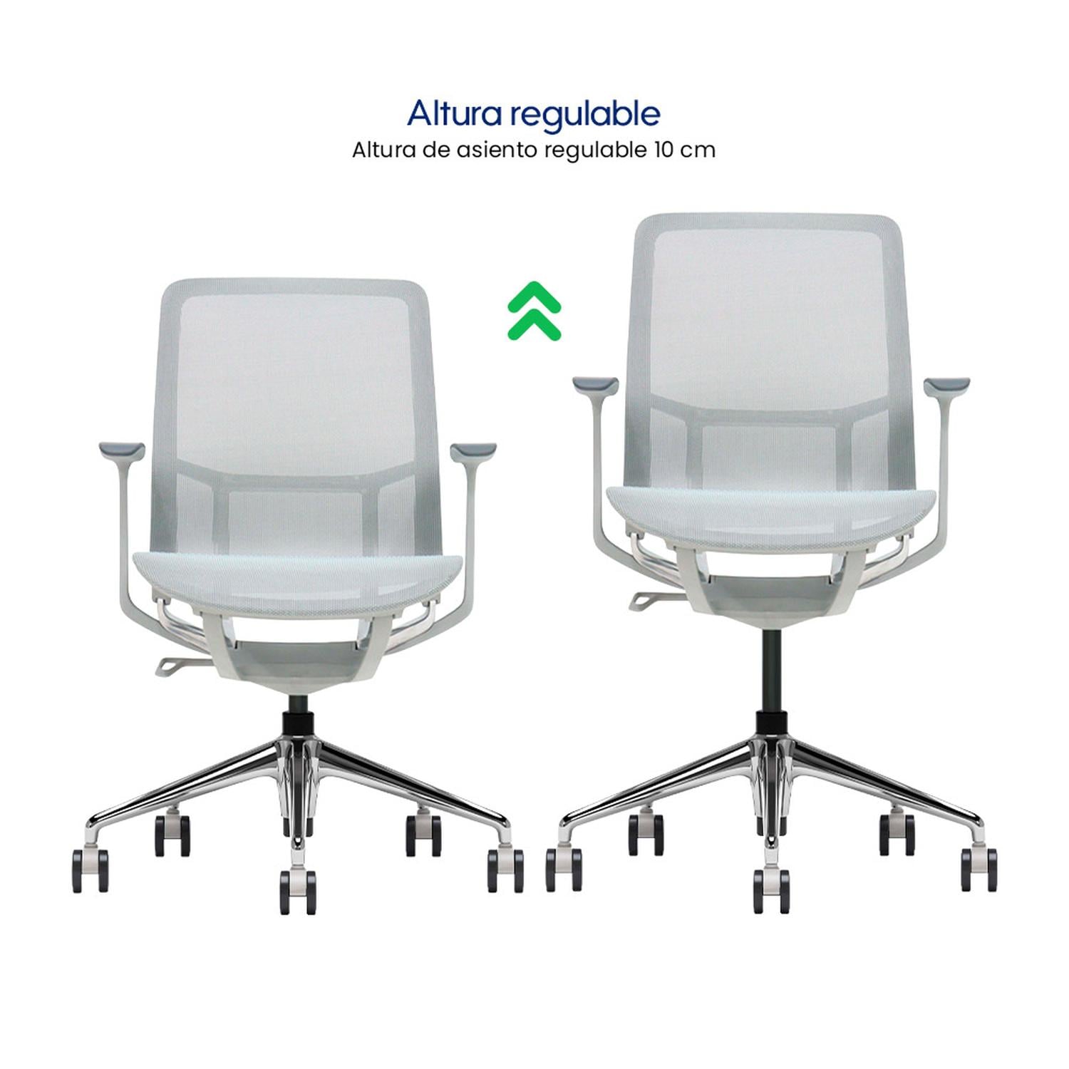 SILLA DE OFICINA ERGONÓMICA GRIS DE MALLA EVOX F5G - 3
