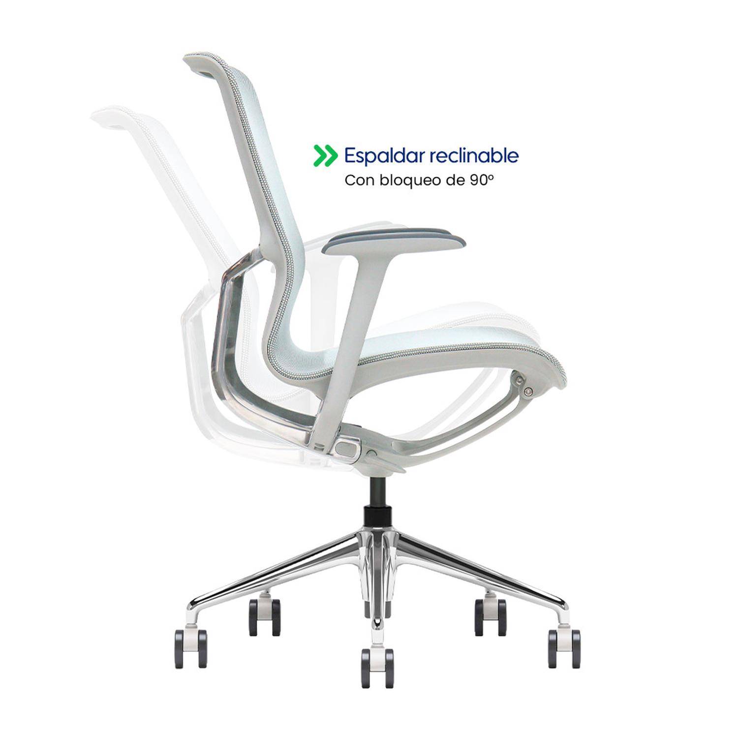 SILLA DE OFICINA ERGONÓMICA GRIS DE MALLA EVOX F5G - 4