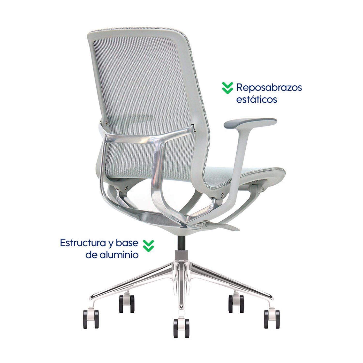SILLA DE OFICINA ERGONÓMICA GRIS DE MALLA EVOX F5G - 5