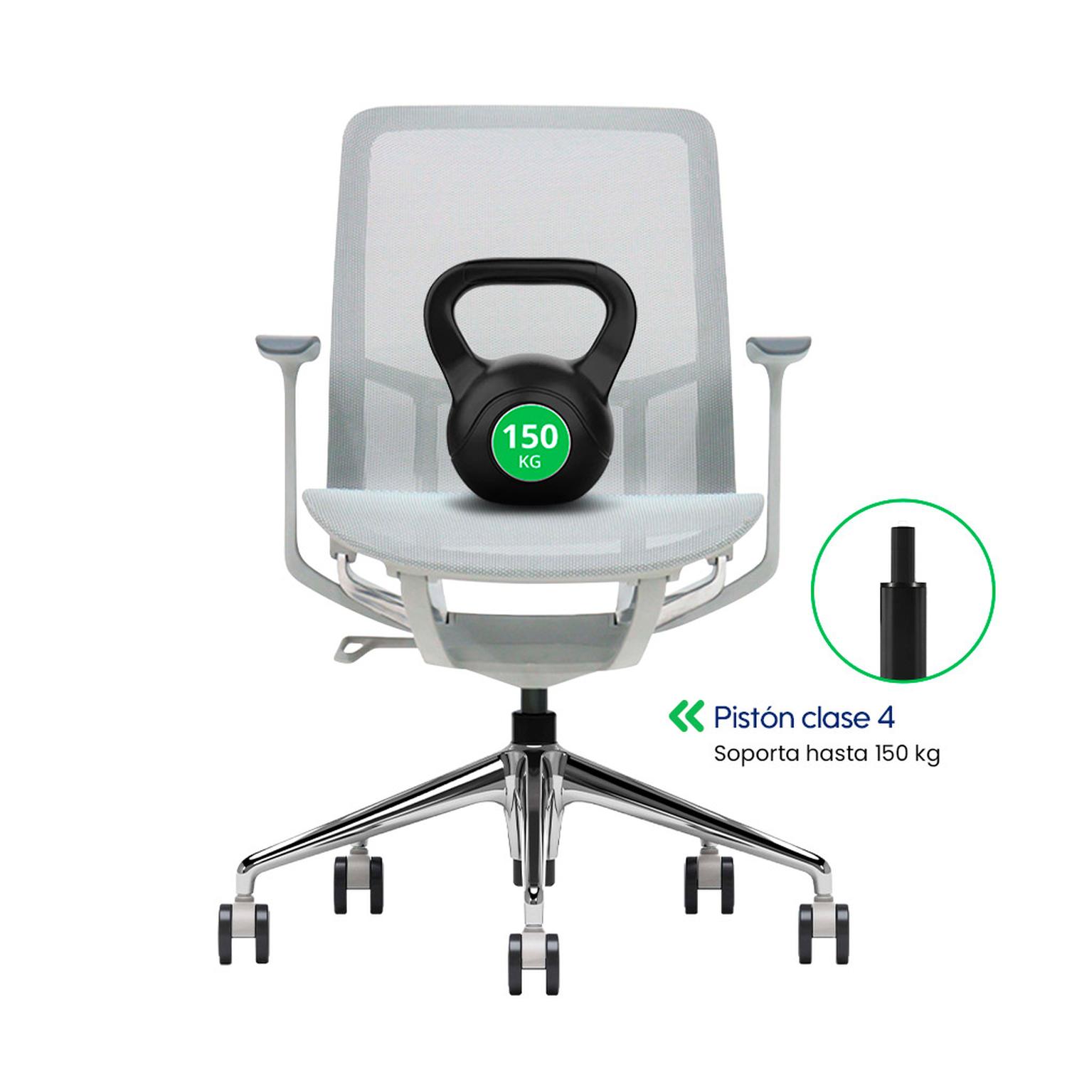 SILLA DE OFICINA ERGONÓMICA GRIS DE MALLA EVOX F5G - 7
