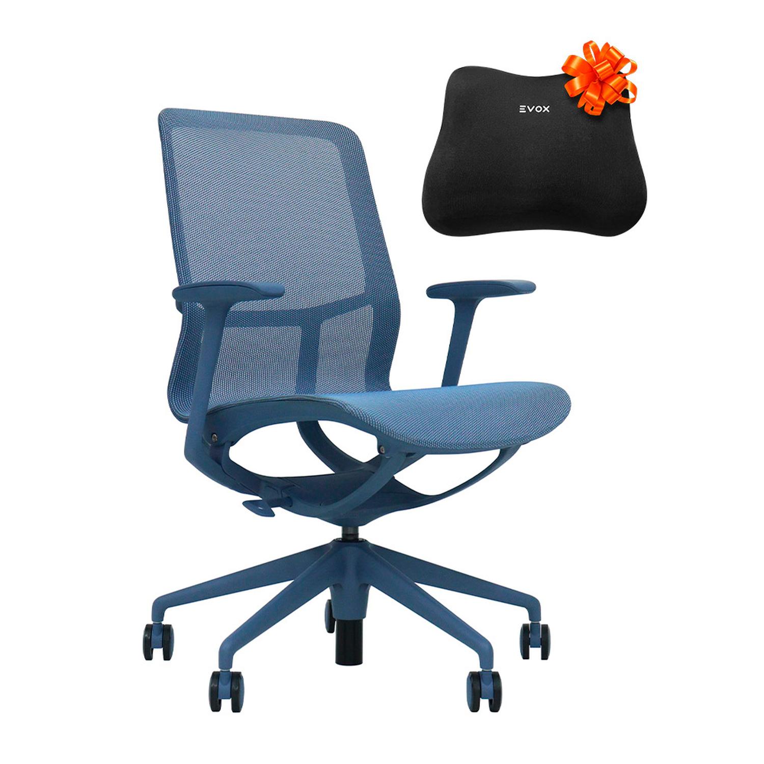 SILLA DE OFICINA ERGONÓMICA AZUL DE MALLA EVOX F5G-A - 1
