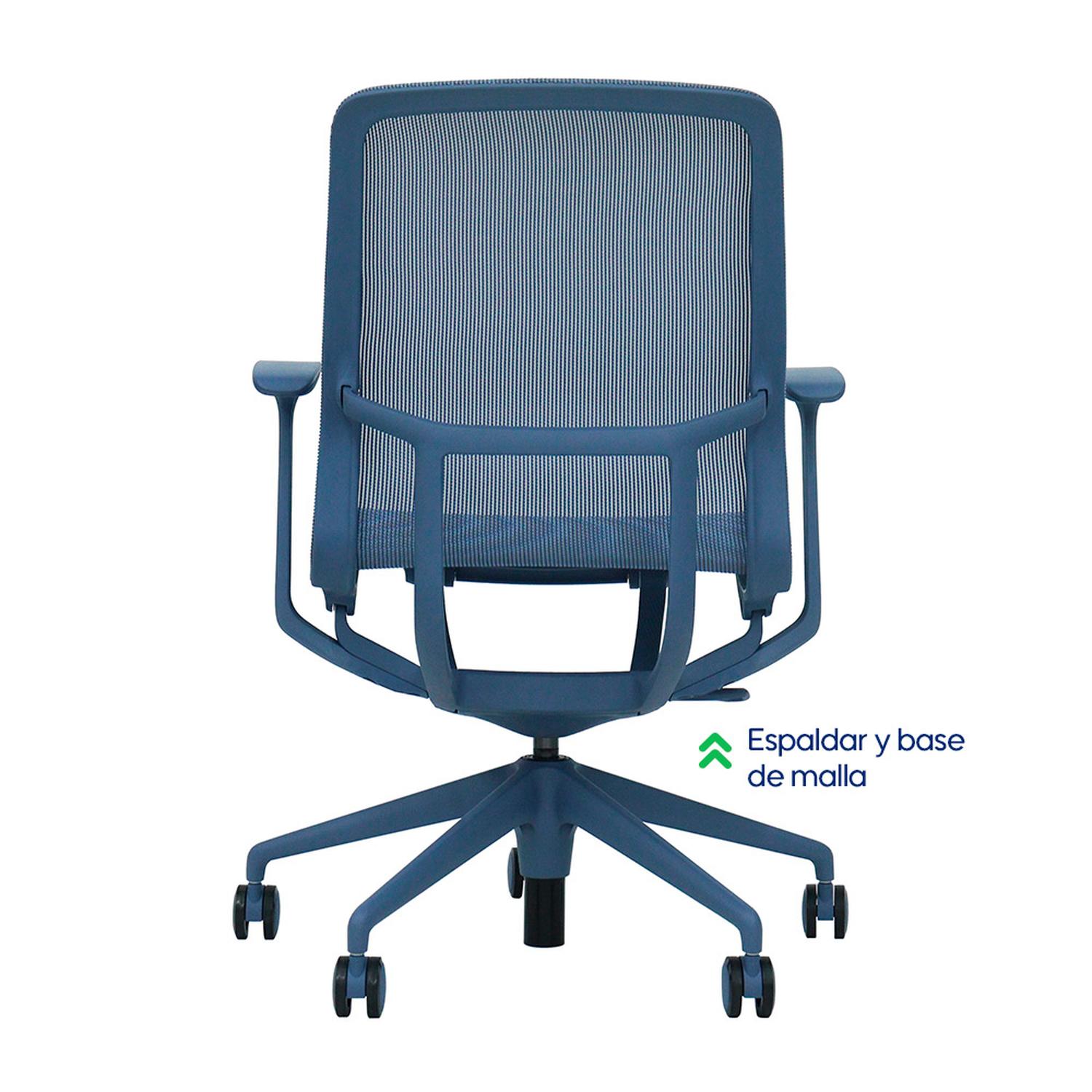 SILLA DE OFICINA ERGONÓMICA AZUL DE MALLA EVOX F5G-A - 6