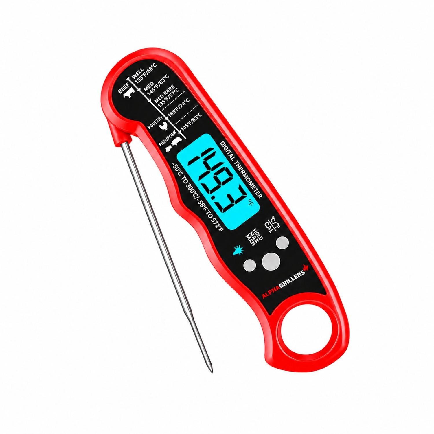 TERMÓMETRO DIGITAL PARA CARNE DE COCINA Y PARRILLA PROFESIONAL ALPHA GRILLERS - 1