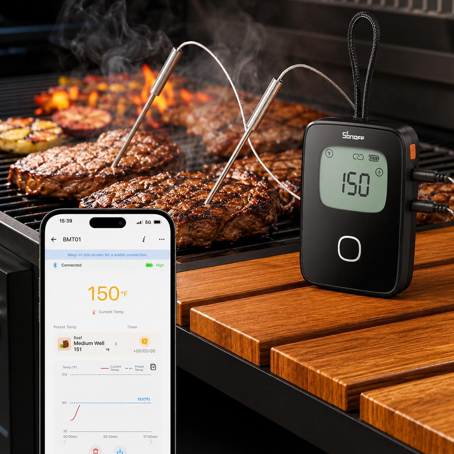 TERMÓMETRO INTELIGENTE SONOFF PARA CARNE BBQ BMT01 - 2