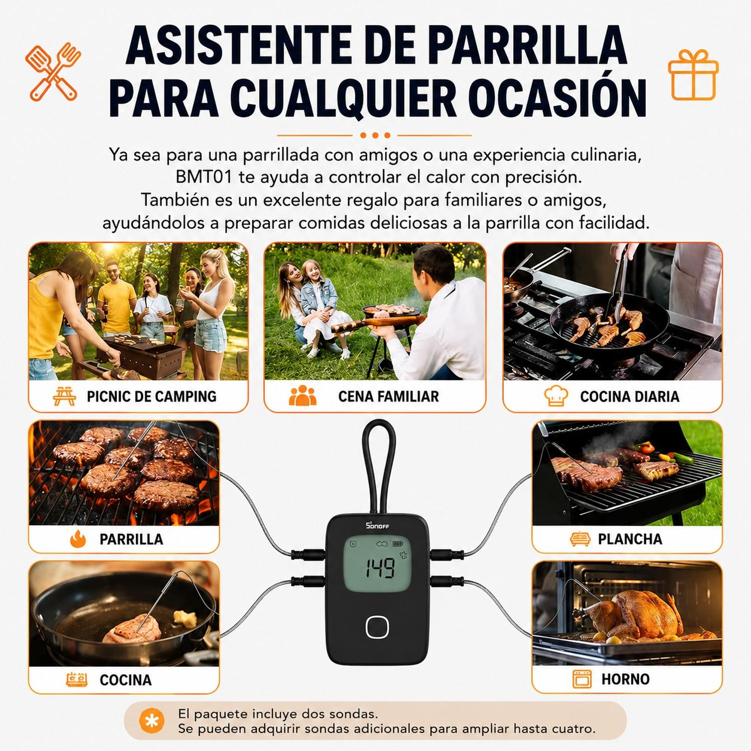 TERMÓMETRO INTELIGENTE SONOFF PARA CARNE BBQ BMT01 - 6