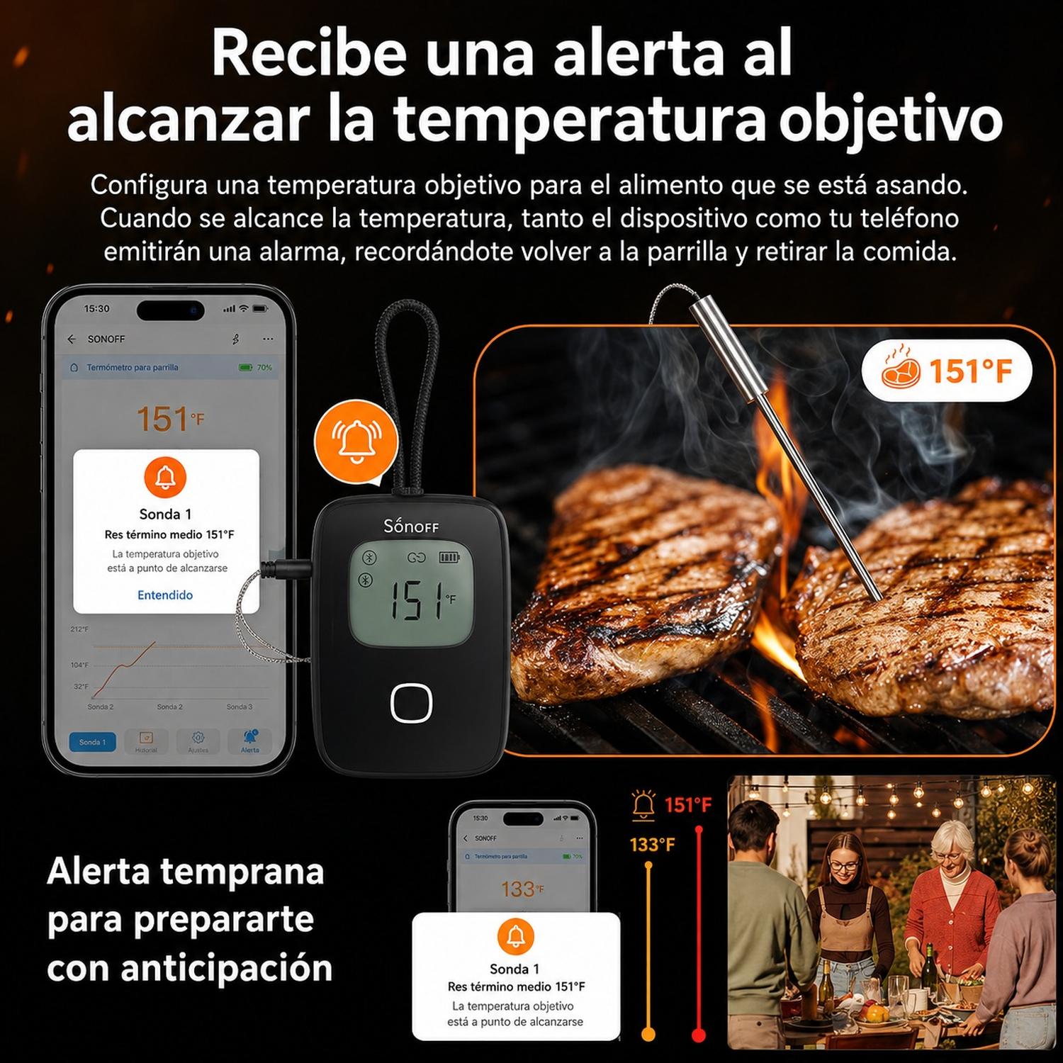 TERMÓMETRO INTELIGENTE SONOFF PARA CARNE BBQ BMT01 - 7