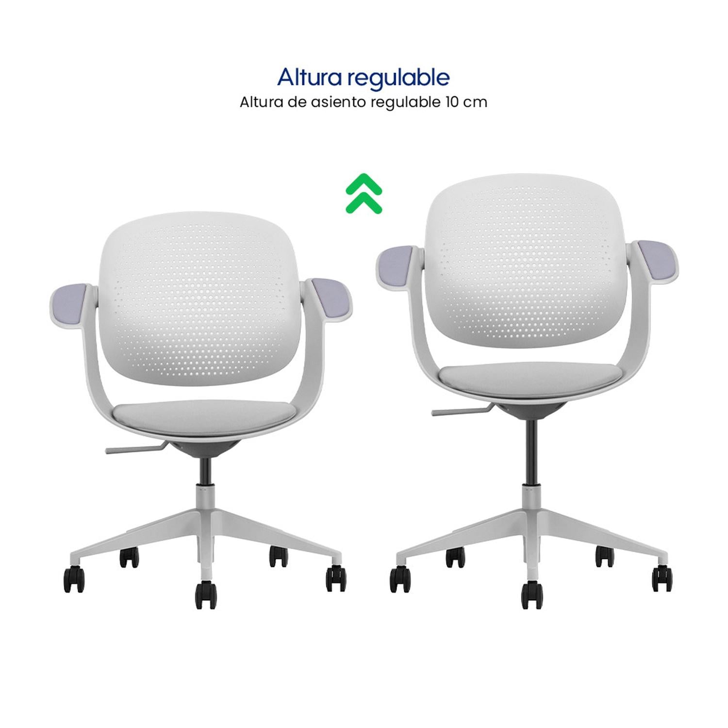 SILLA MULTIUSO ERGONÓMICA GRIS GIRATORIA EVOX F2G - 3
