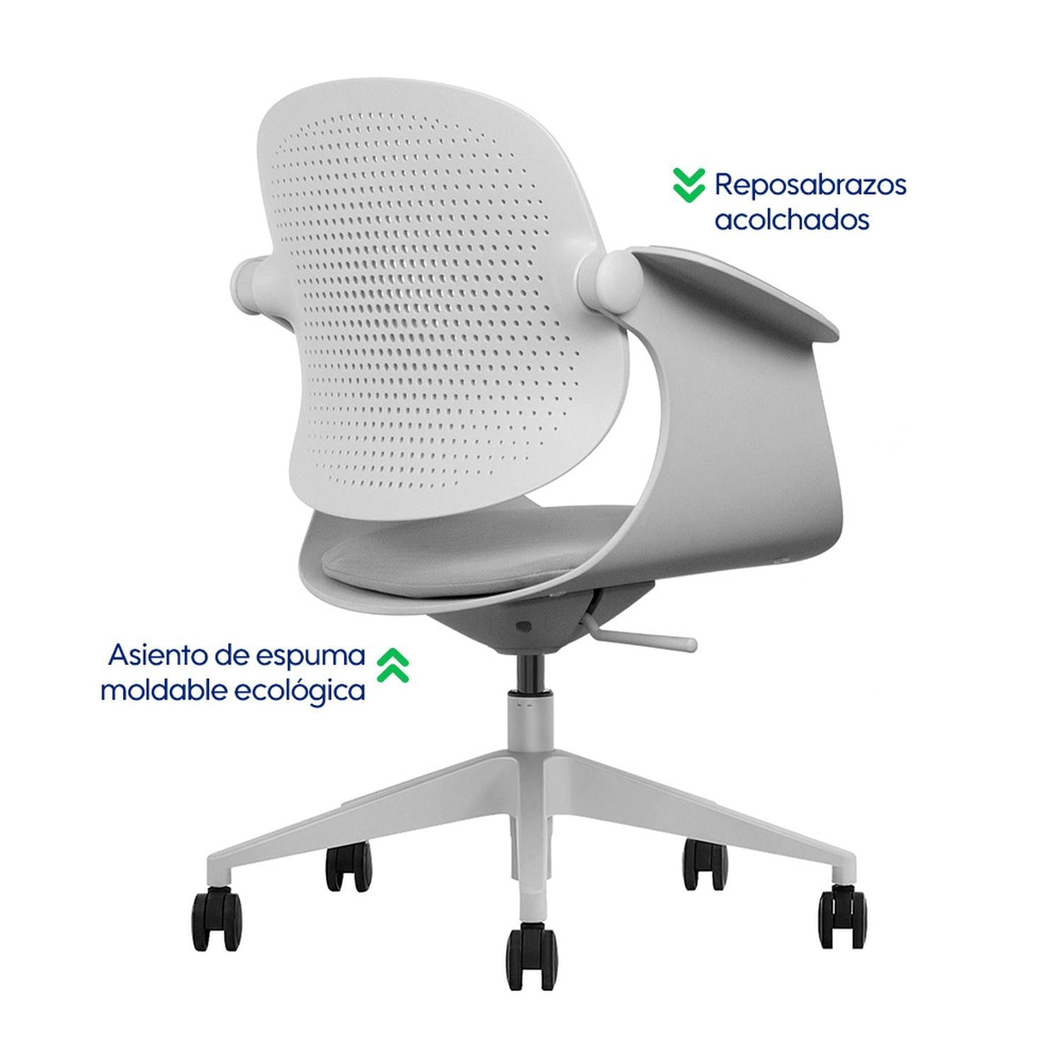 SILLA MULTIUSO ERGONÓMICA GRIS GIRATORIA EVOX F2G - 5