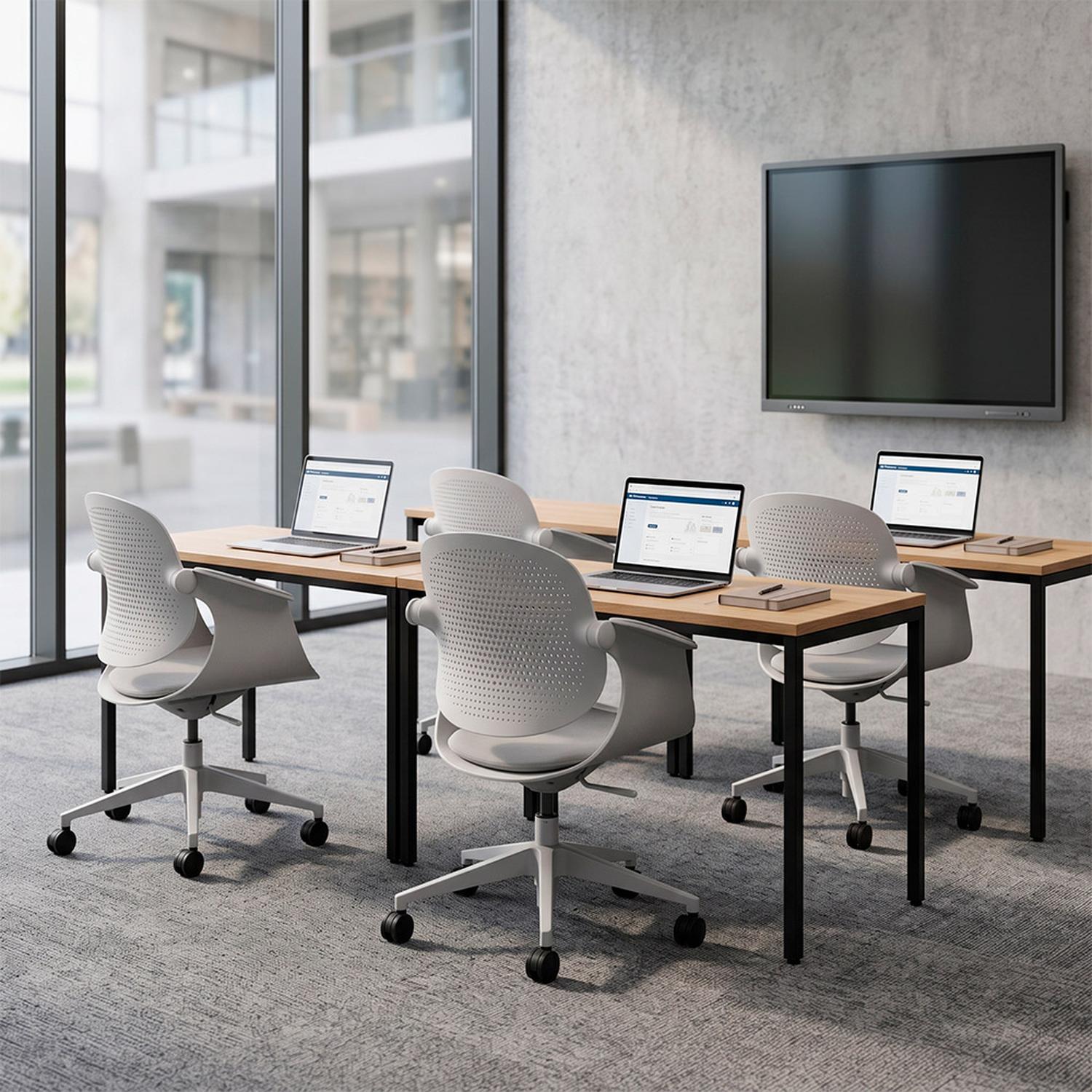 SILLA MULTIUSO ERGONÓMICA GRIS GIRATORIA EVOX F2G - 9