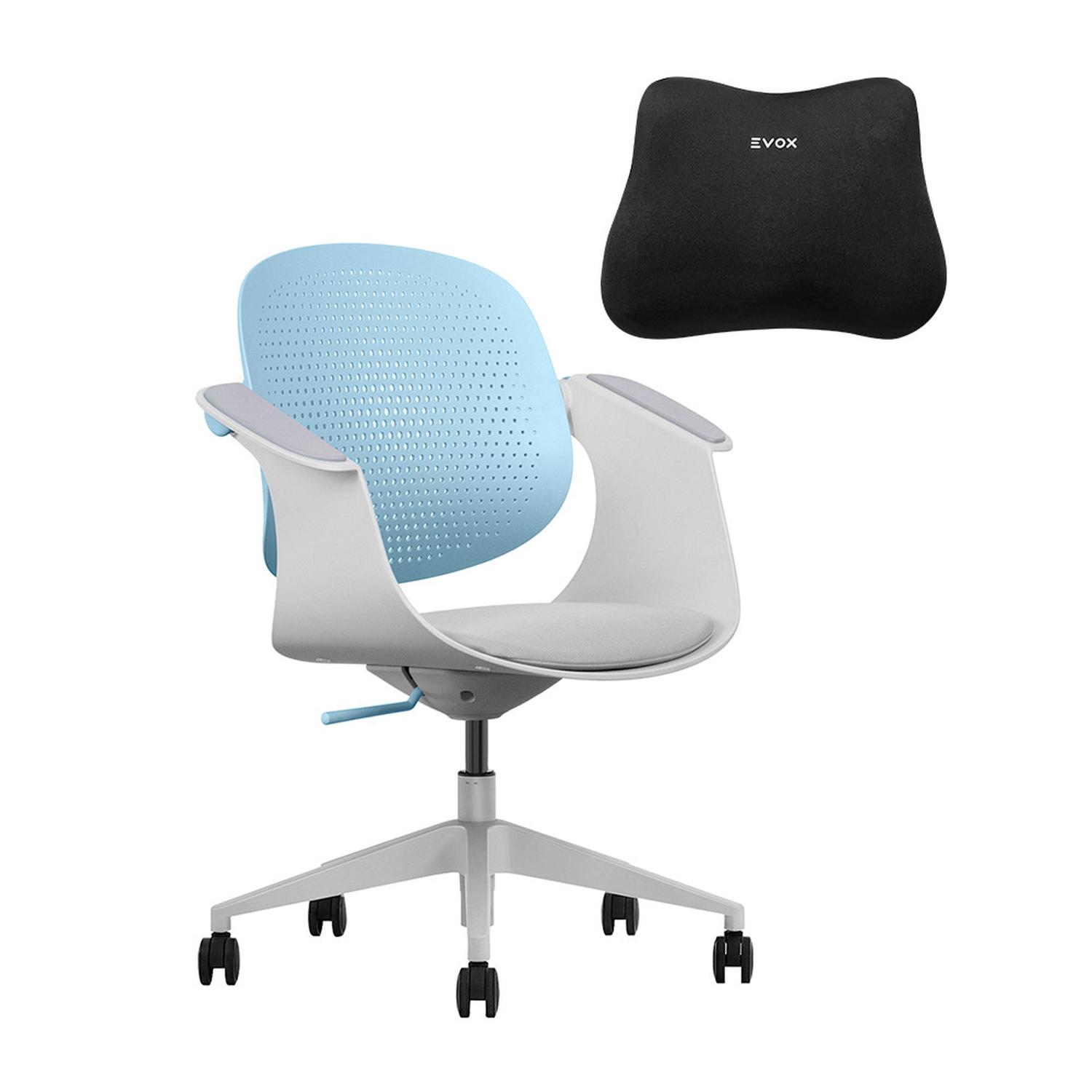 SILLA MULTIUSO ERGONÓMICA TURQUESA GIRATORIA EVOX F2T - 1