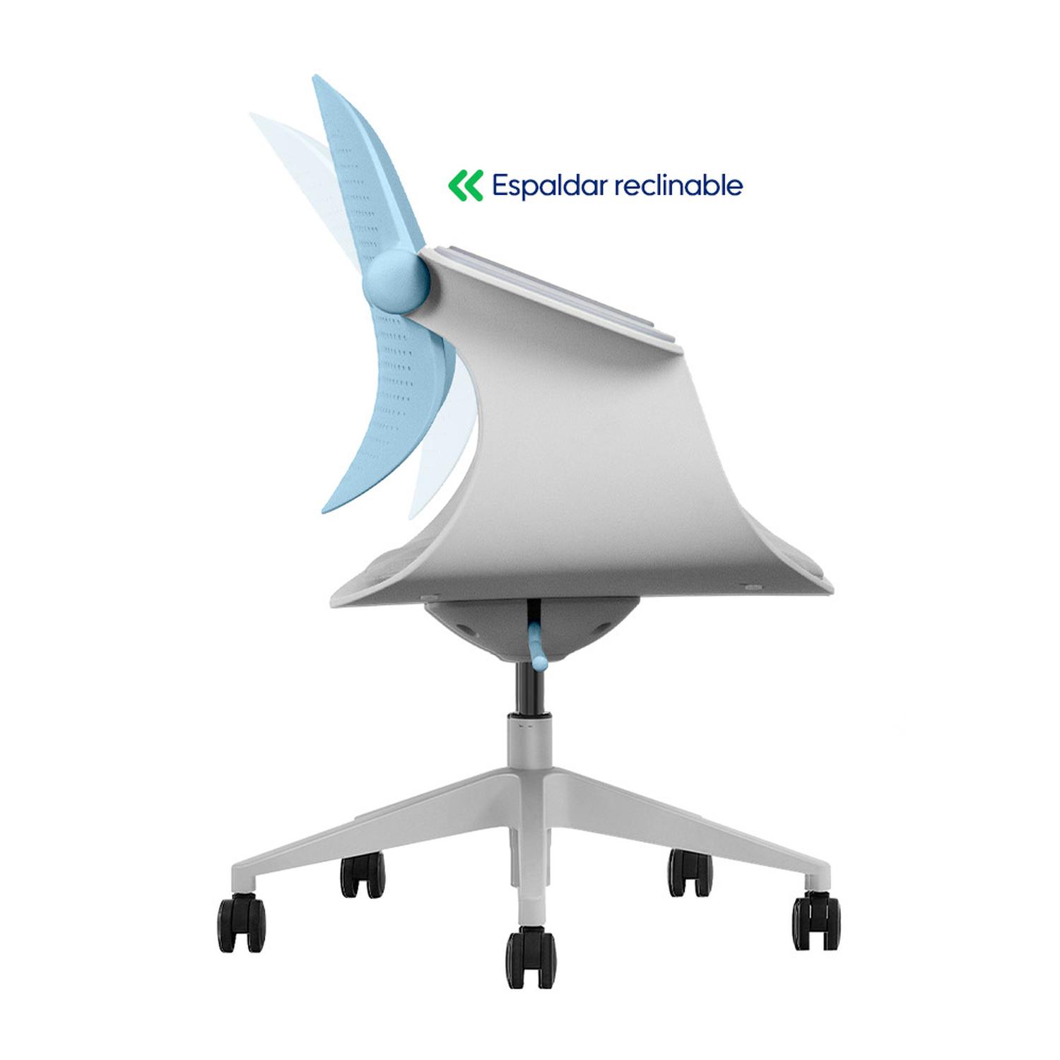 SILLA MULTIUSO ERGONÓMICA TURQUESA GIRATORIA EVOX F2T - 5