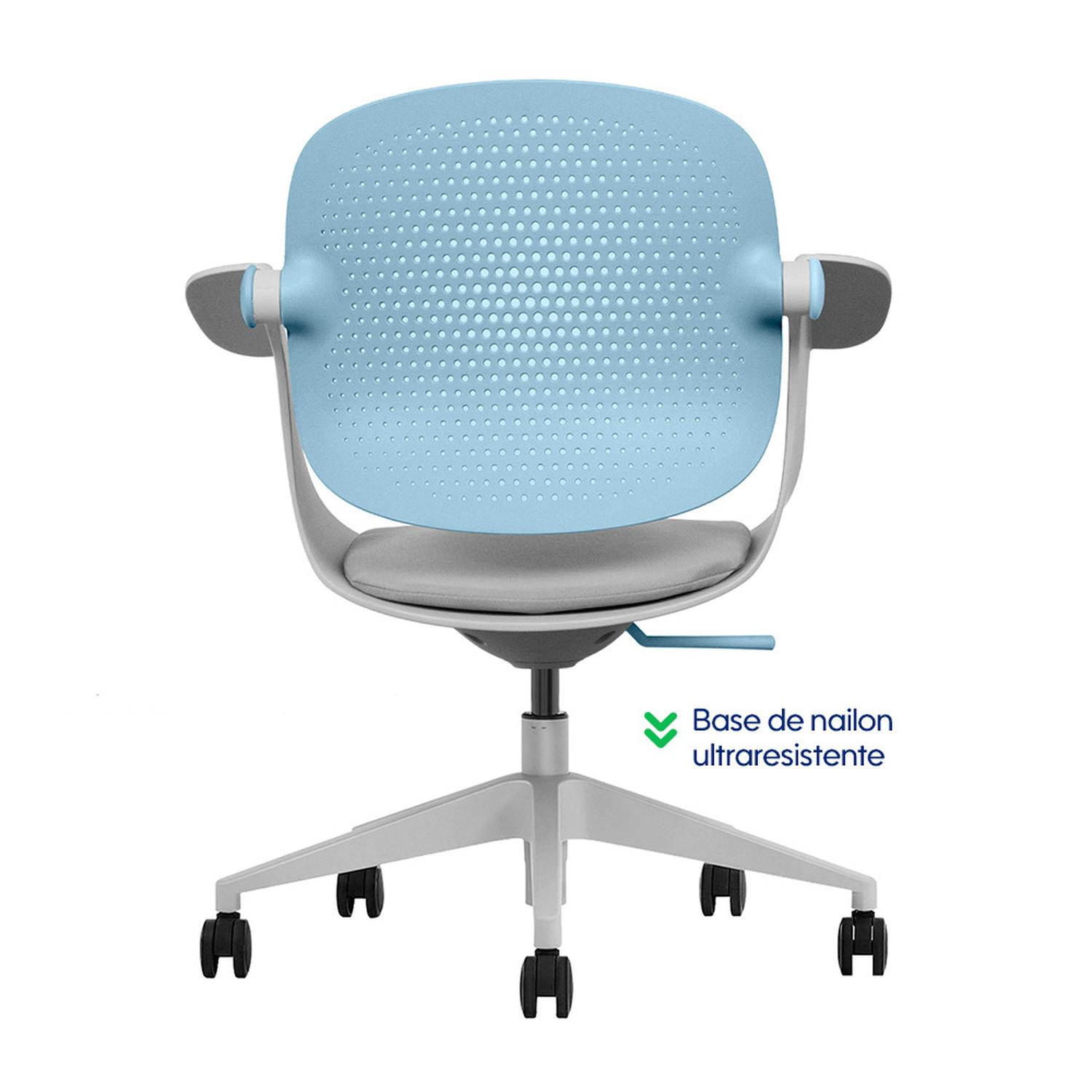SILLA MULTIUSO ERGONÓMICA TURQUESA GIRATORIA EVOX F2T - 7