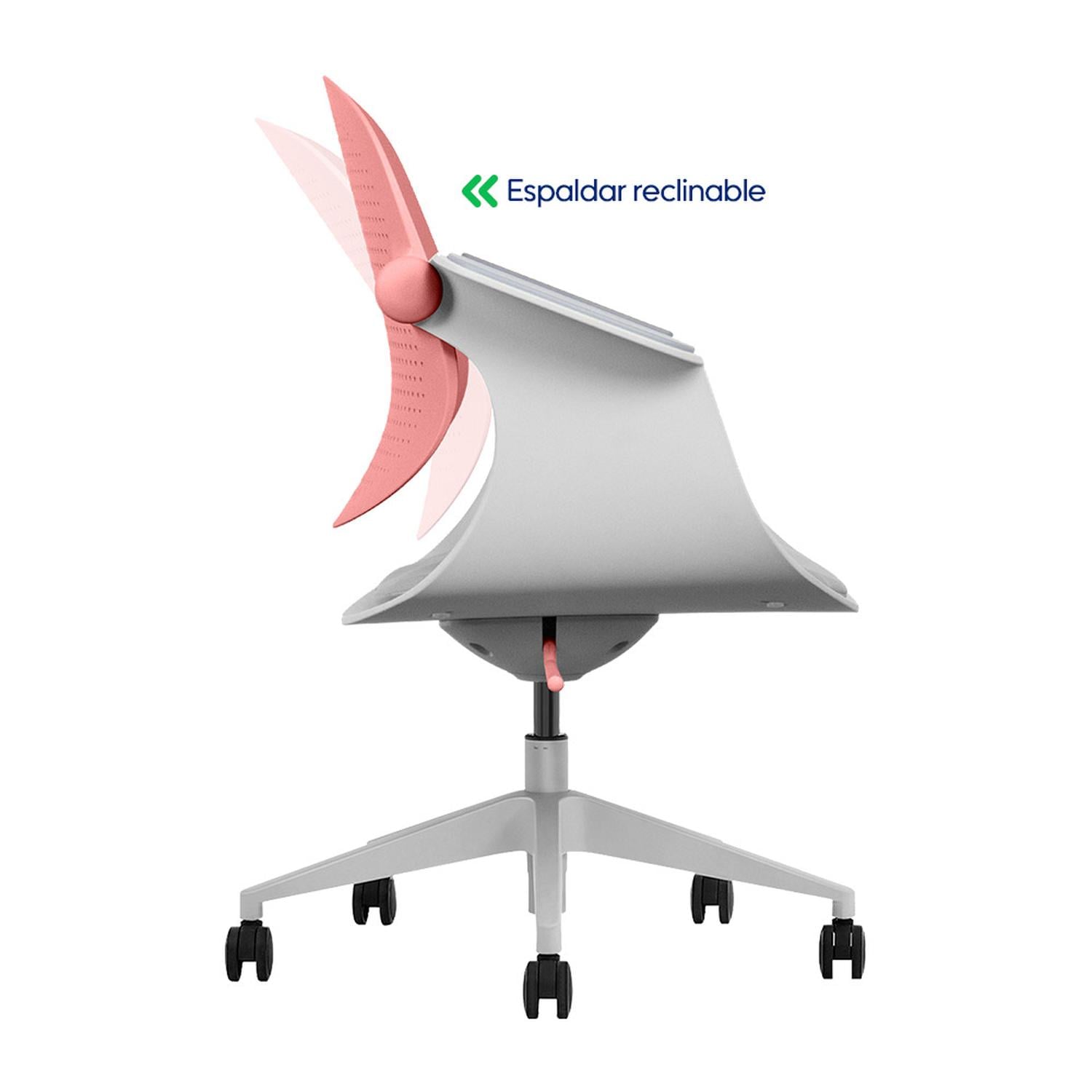 SILLA MULTIUSO ERGONÓMICA ROSA GIRATORIA EVOX F2R - 4