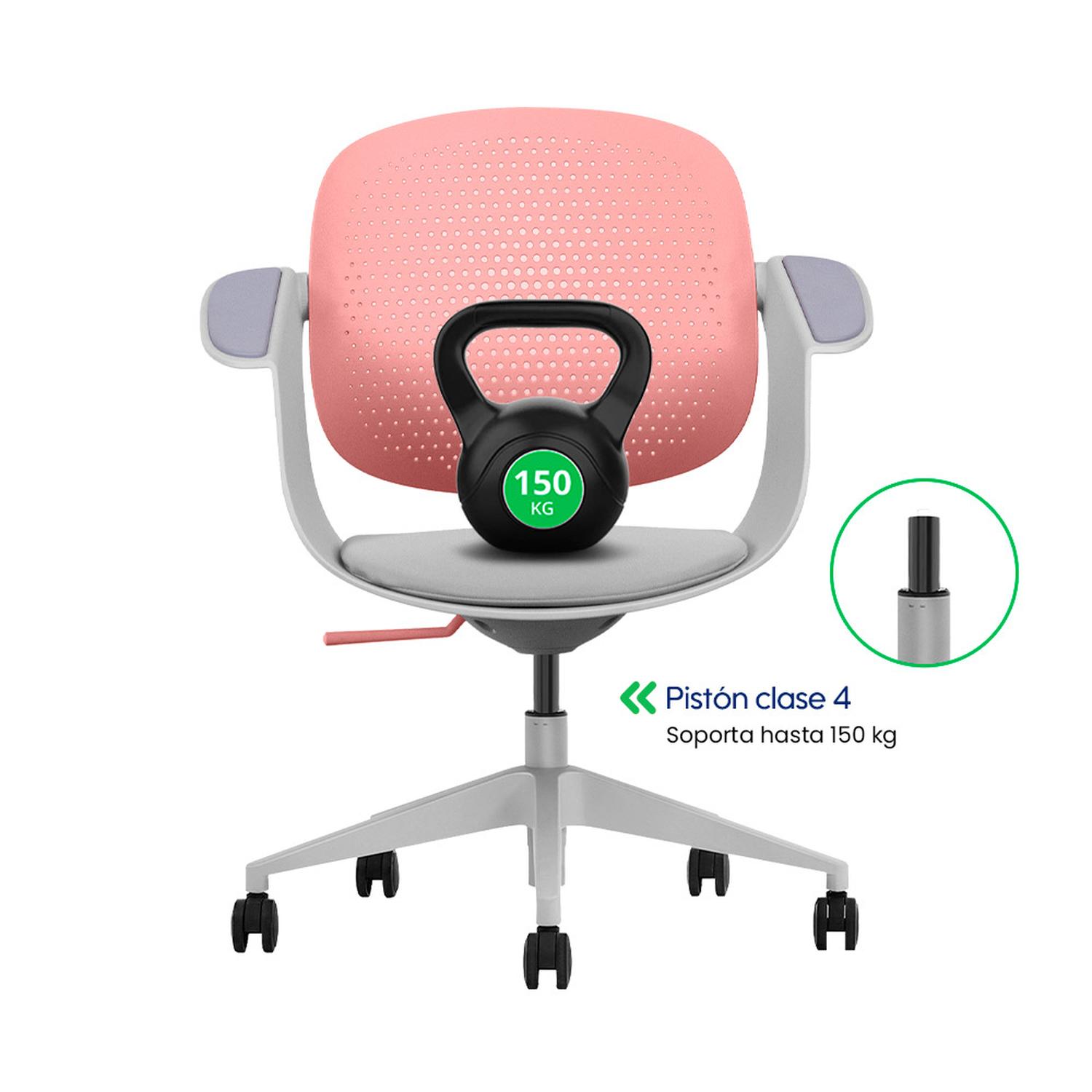 SILLA MULTIUSO ERGONÓMICA ROSA GIRATORIA EVOX F2R - 7