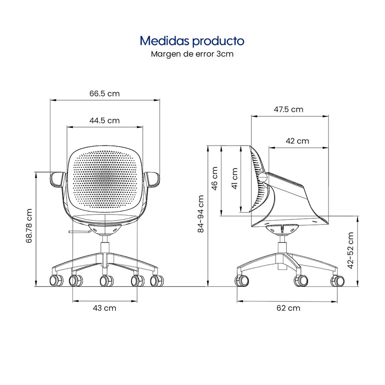 SILLA MULTIUSO ERGONÓMICA ROSA GIRATORIA EVOX F2R - 8