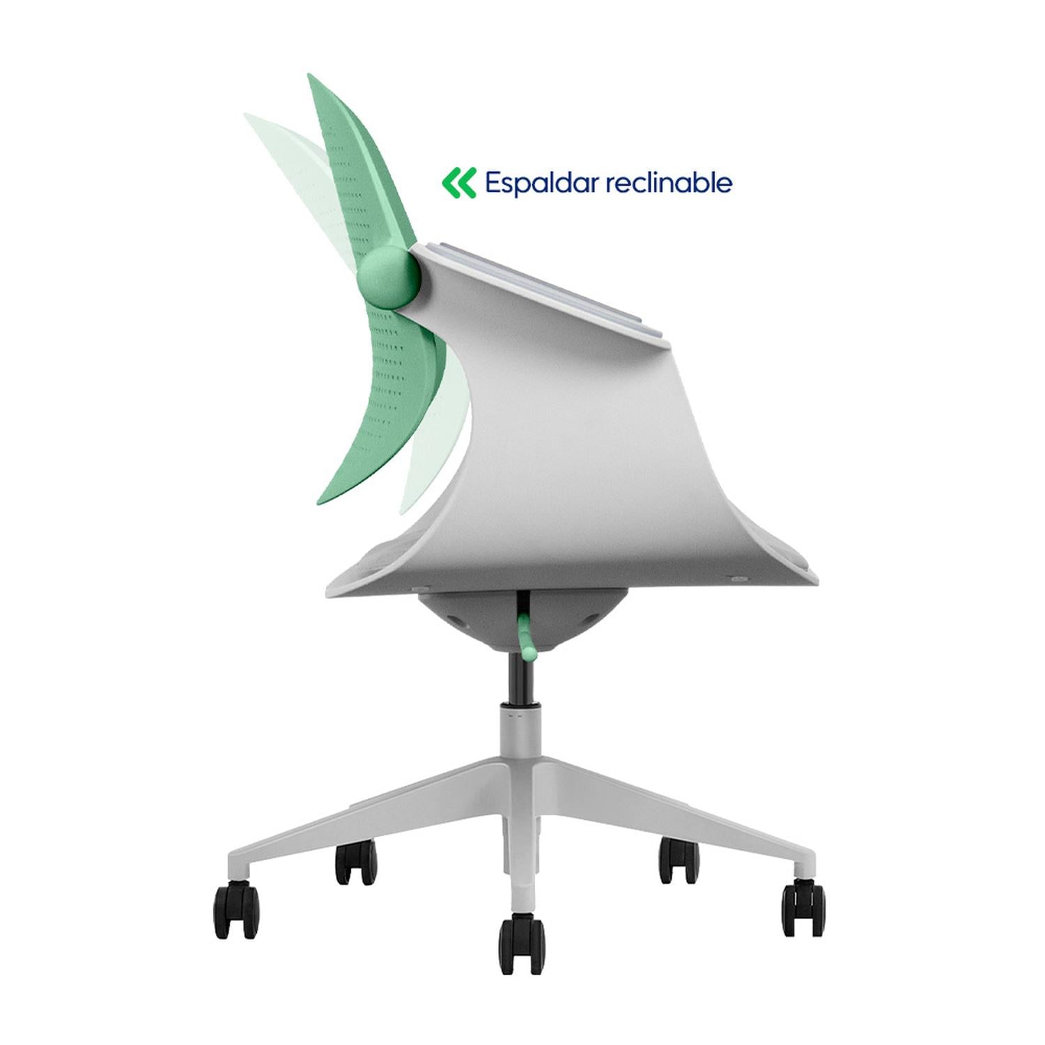 SILLA MULTIUSO ERGONÓMICA VERDE GIRATORIA EVOX F2V - 4