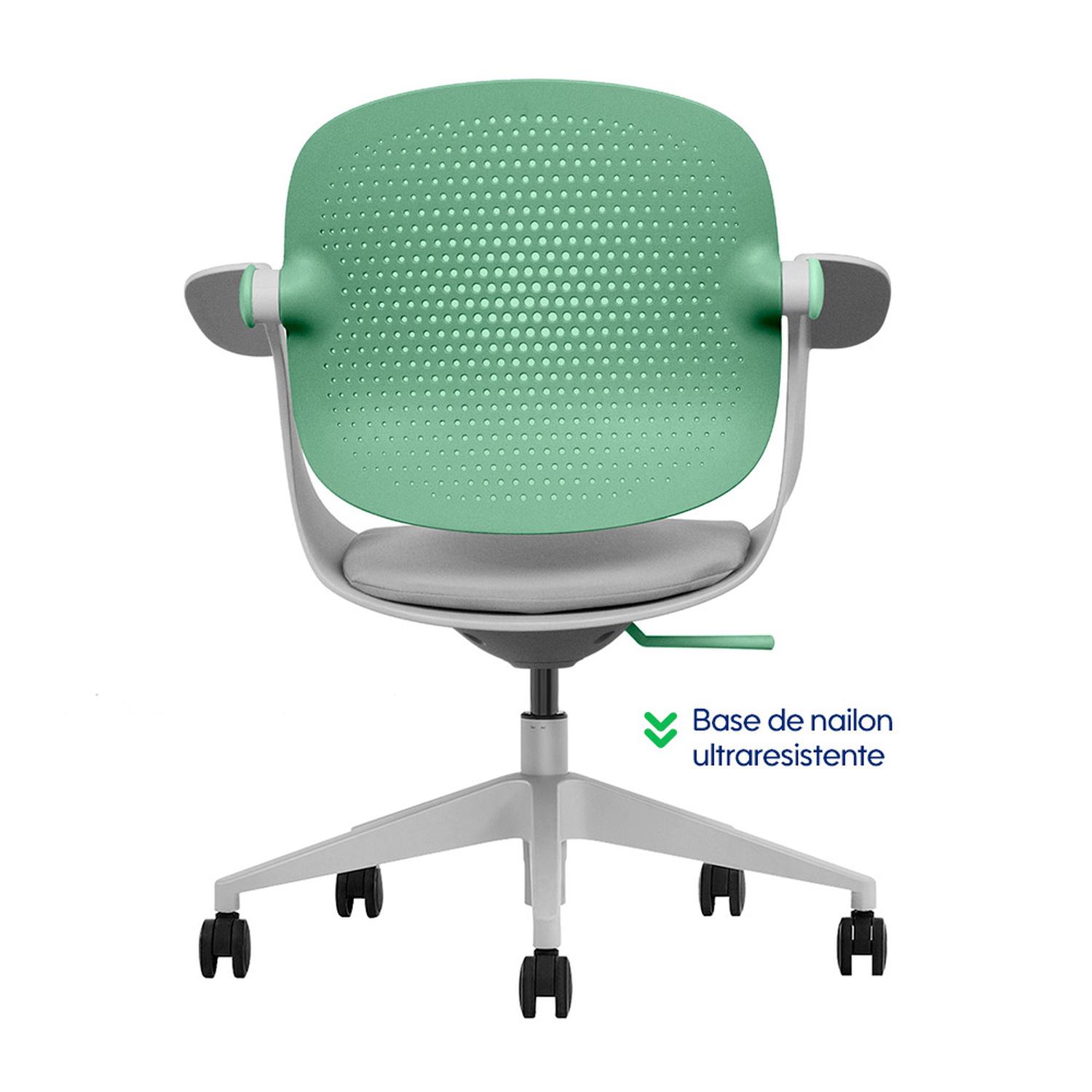 SILLA MULTIUSO ERGONÓMICA VERDE GIRATORIA EVOX F2V - 6