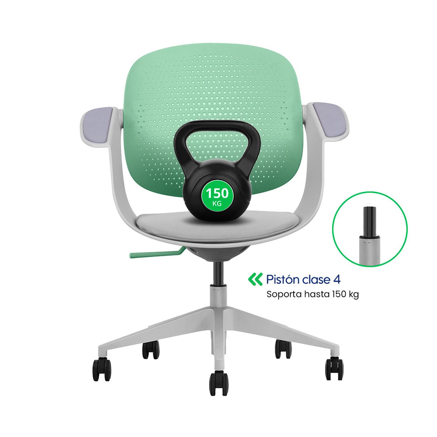 SILLA MULTIUSO ERGONÓMICA VERDE GIRATORIA EVOX F2V - 7