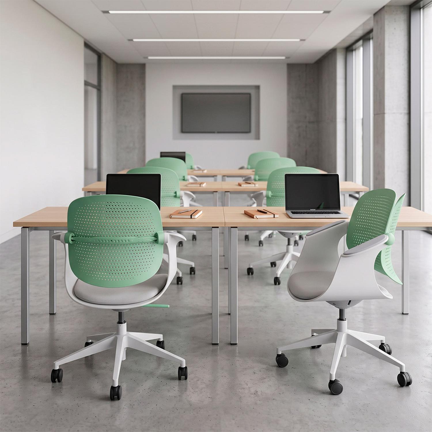 SILLA MULTIUSO ERGONÓMICA VERDE GIRATORIA EVOX F2V - 9