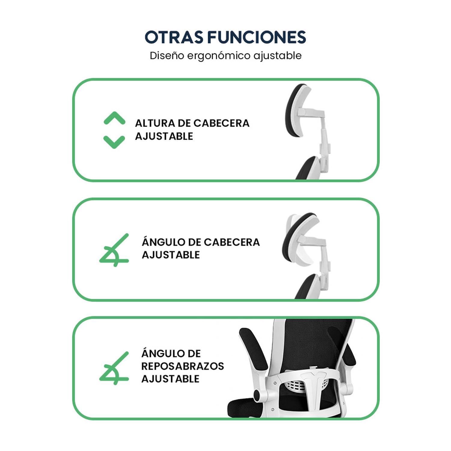 SILLA DE OFICINA ERGONÓMICA EVOX ONE E2-W (CT256) CON SOPORTE LUMBAR AJUSTABLE - 7