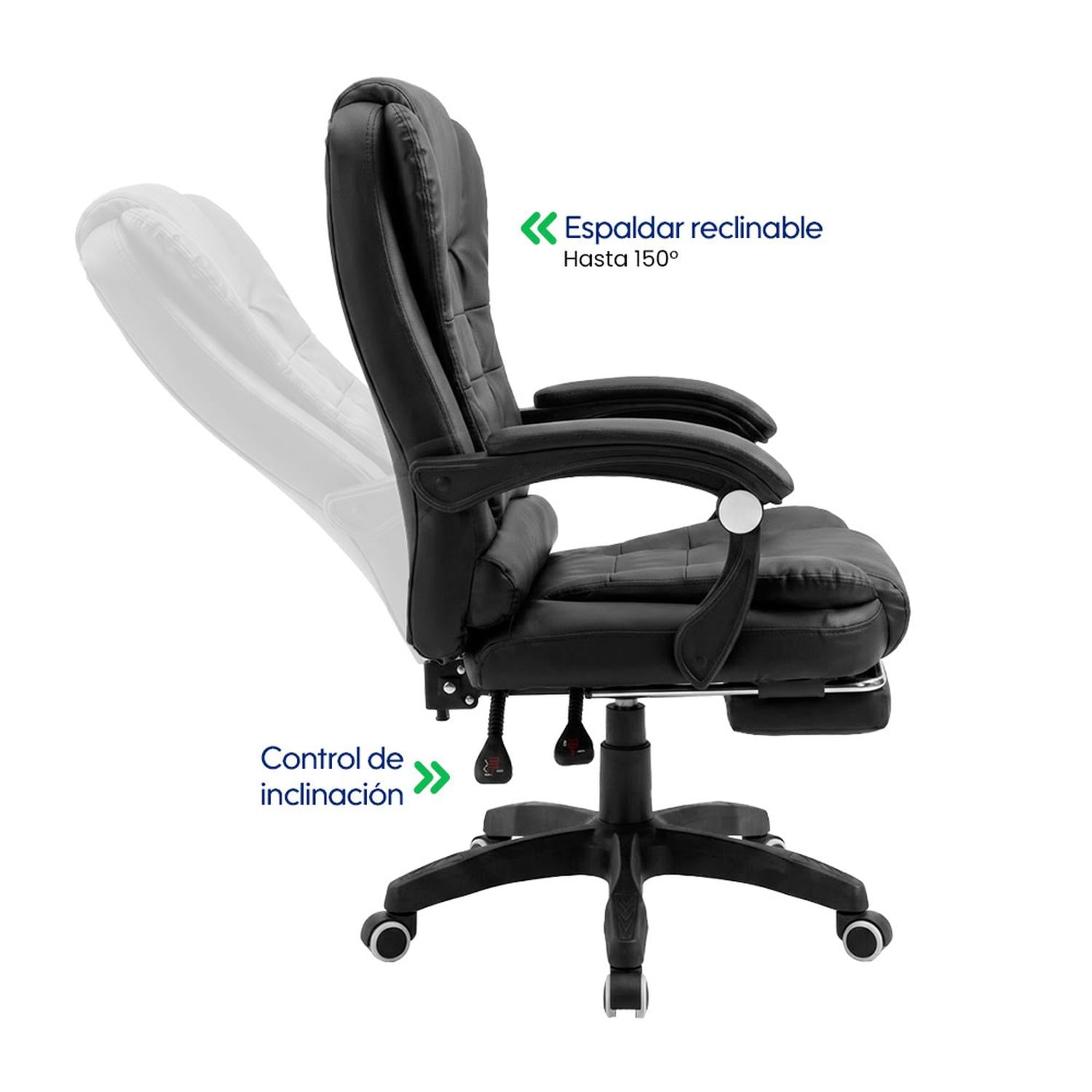 SILLA EVOX ONE C7RN MASAJEADORA REPOSAPIÉS NEGRO - 4