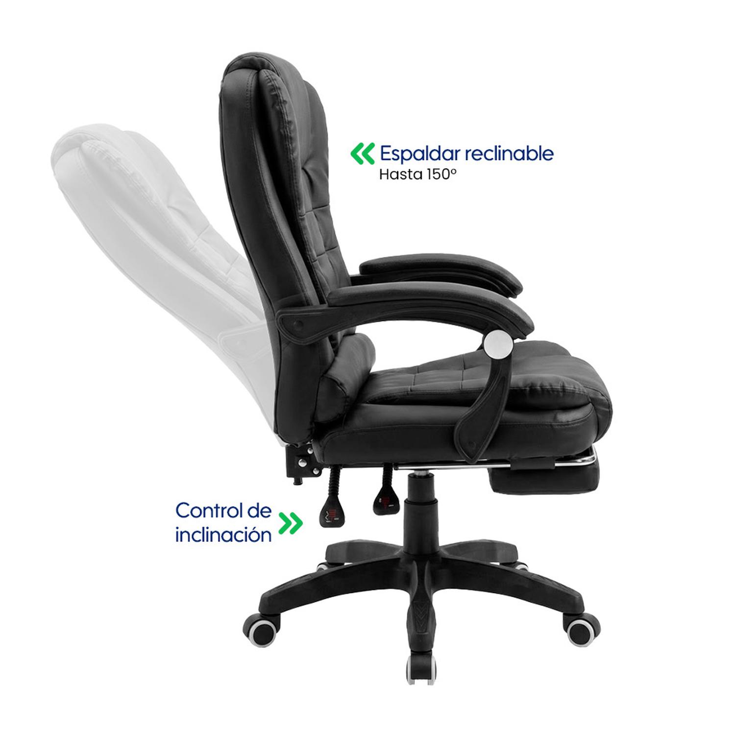 SILLA EVOX ONE C2RN BIG 7PTOS. MASAJEADORA REPOSAPIÉS NEGRO - 5