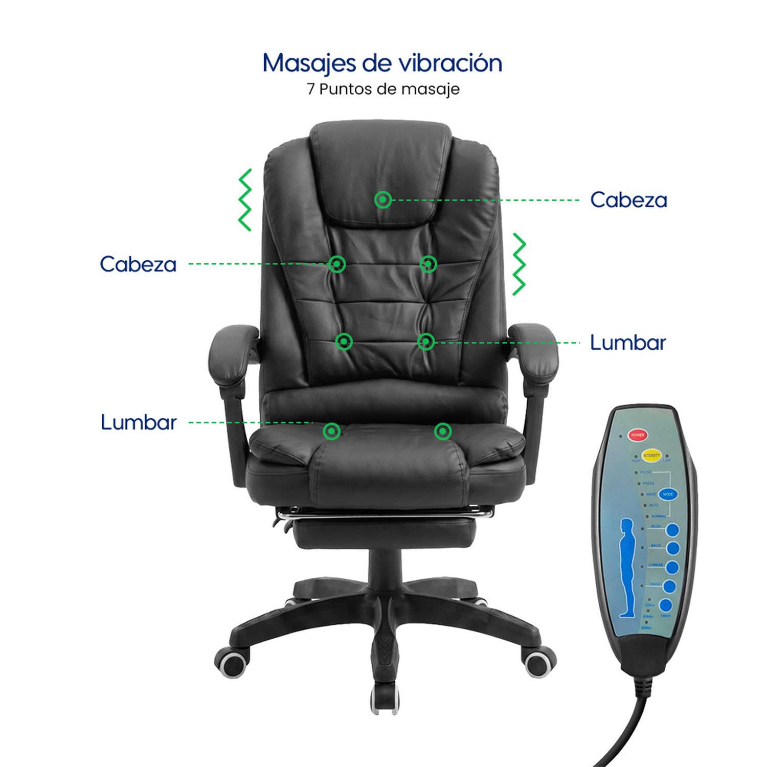 SILLA EVOX ONE C2RN BIG 7PTOS. MASAJEADORA REPOSAPIÉS NEGRO - 7