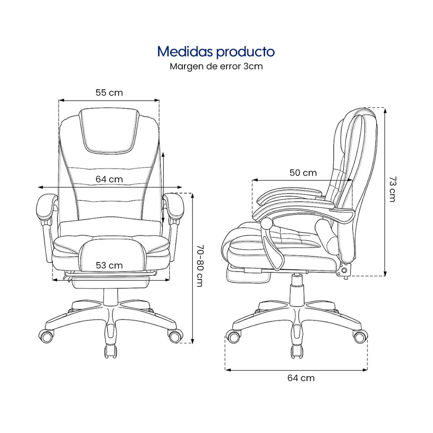 SILLA EVOX ONE C2RN BIG 7PTOS. MASAJEADORA REPOSAPIÉS NEGRO - 9