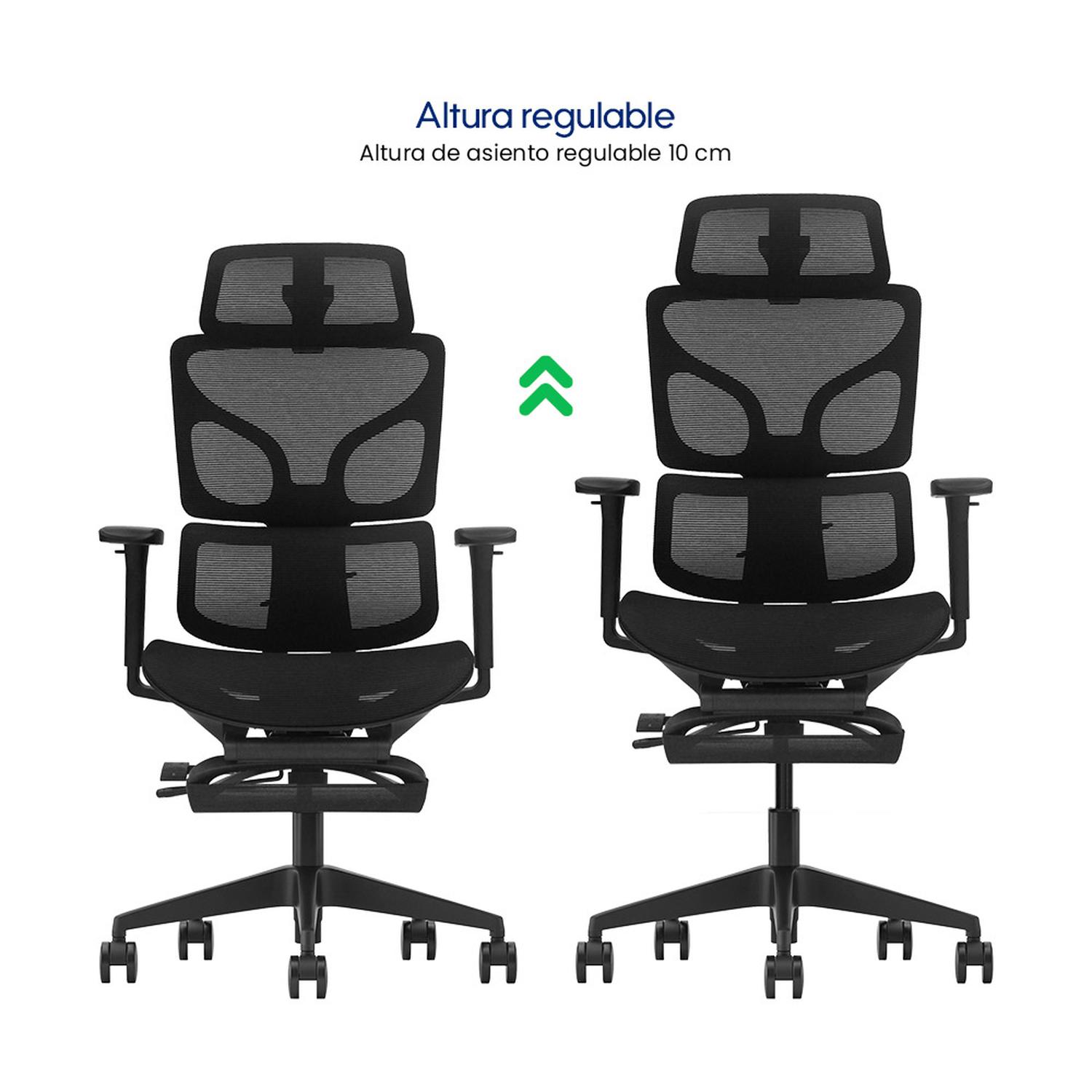 SILLA DE OFICINA ERGONÓMICA FULL MESH CON REPOSAPIÉS Y SOPORTE LUMBAR EVOX FC18 - 6
