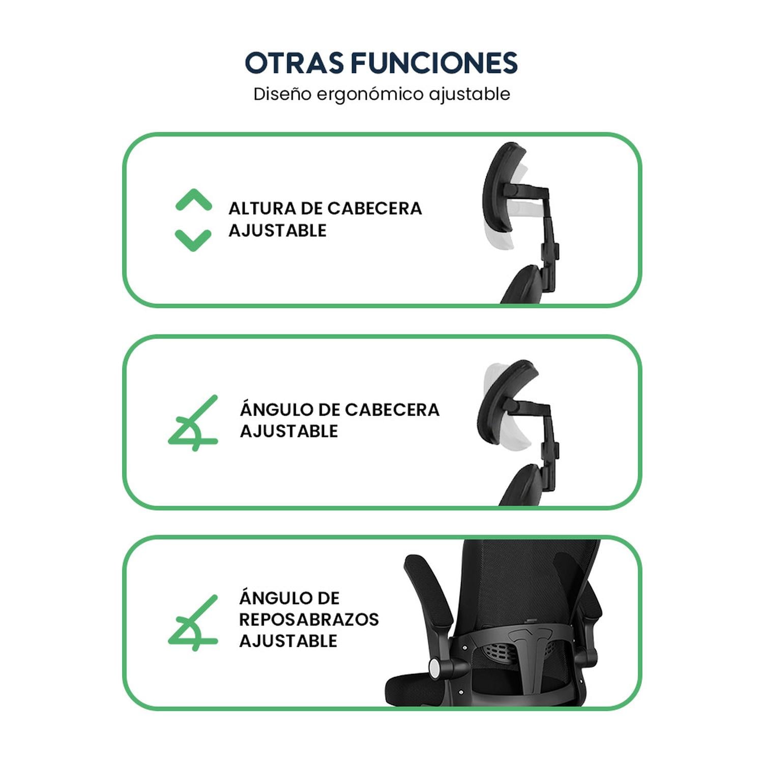 SILLA DE OFICINA ERGONÓMICA EVOX ONE E2-B (CT256) CON SOPORTE LUMBAR AJUSTABLE - 7