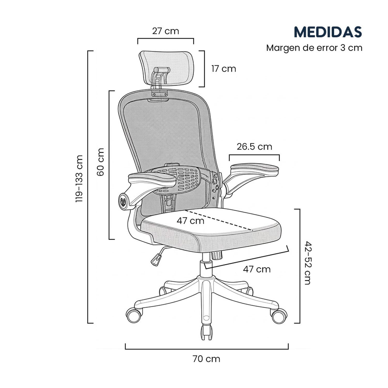 SILLA DE OFICINA ERGONÓMICA EVOX ONE E2-B (CT256) CON SOPORTE LUMBAR AJUSTABLE - 8
