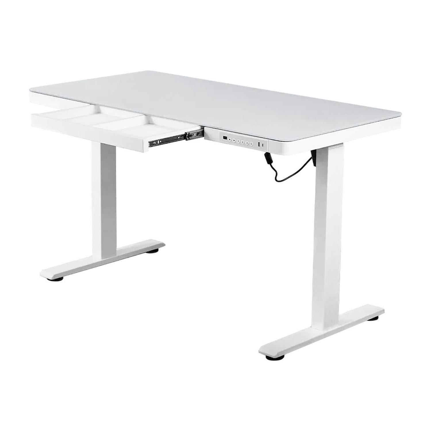 ESCRITORIO ELÉCTRIVO EVOX DE VIDRIO 1SB GLASS BLANCO - 2