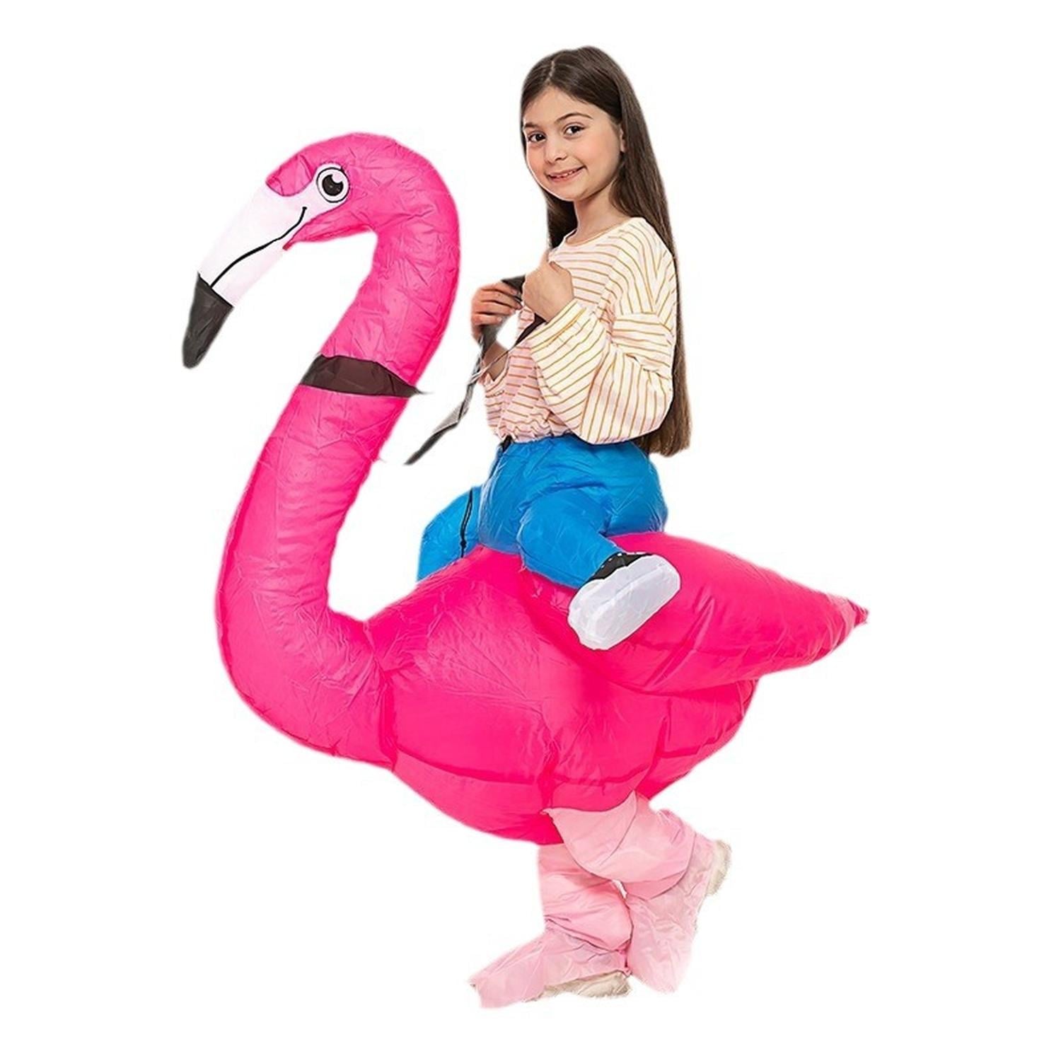 DISFRAZ INFLABLE DE FLAMENCO MONTABLE NIÑO PARA HALLOWEEN Y COSPLAY - 1
