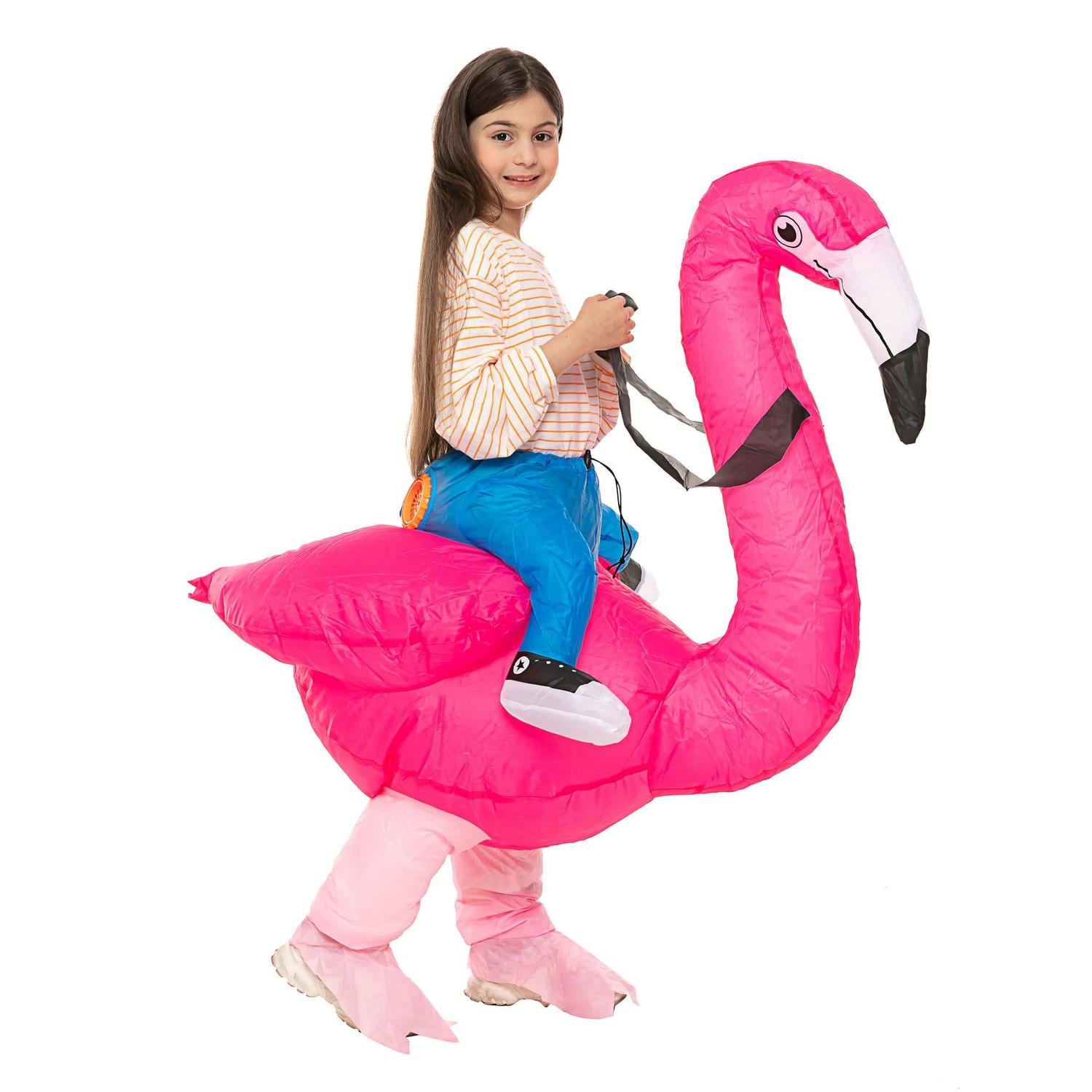 DISFRAZ INFLABLE DE FLAMENCO MONTABLE NIÑO PARA HALLOWEEN Y COSPLAY - 5