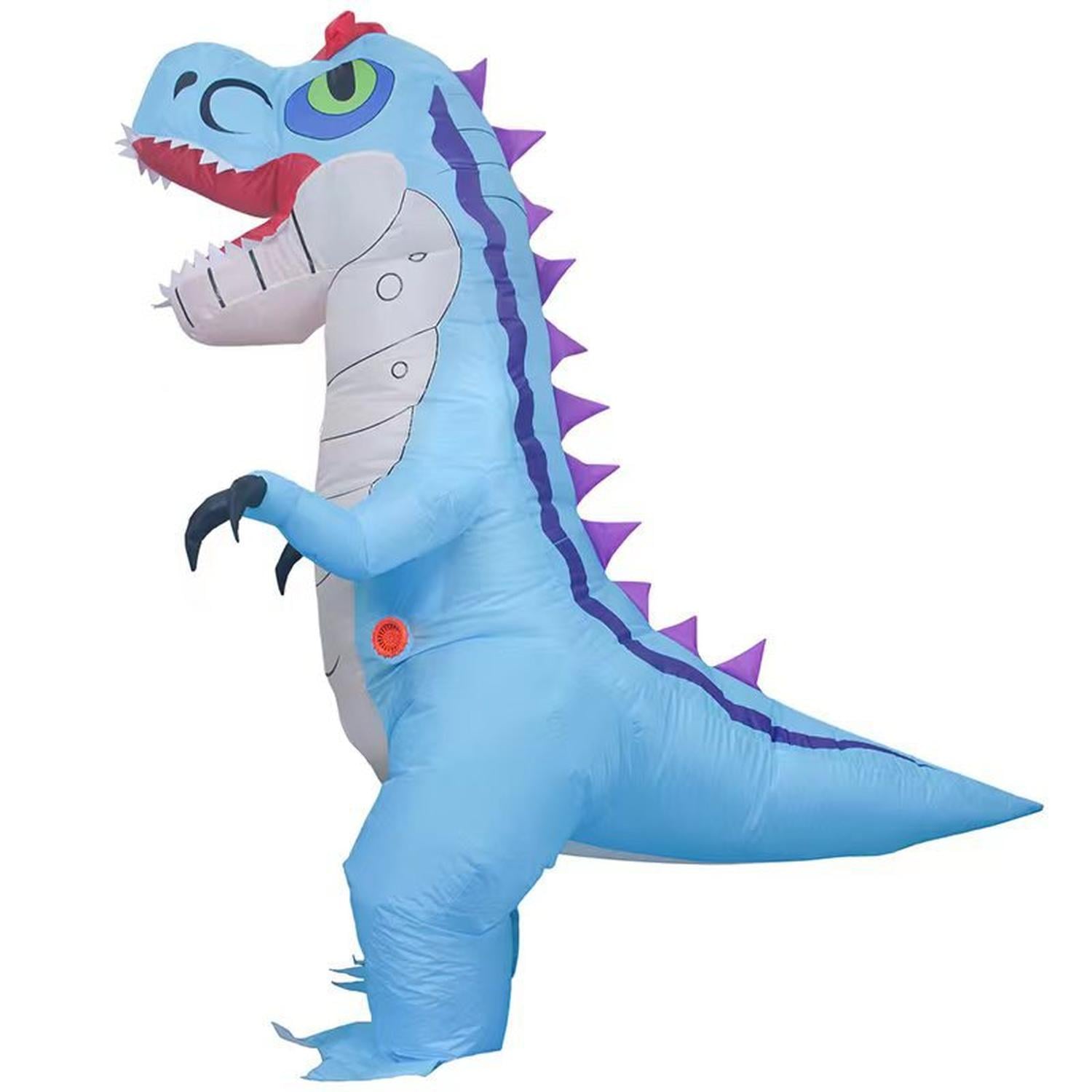 DISFRAZ INFLABLE DE DINOSAURIO CABEZÓN CELESTE NIÑO PARA HALLOWEEN Y COSPLAY - 1
